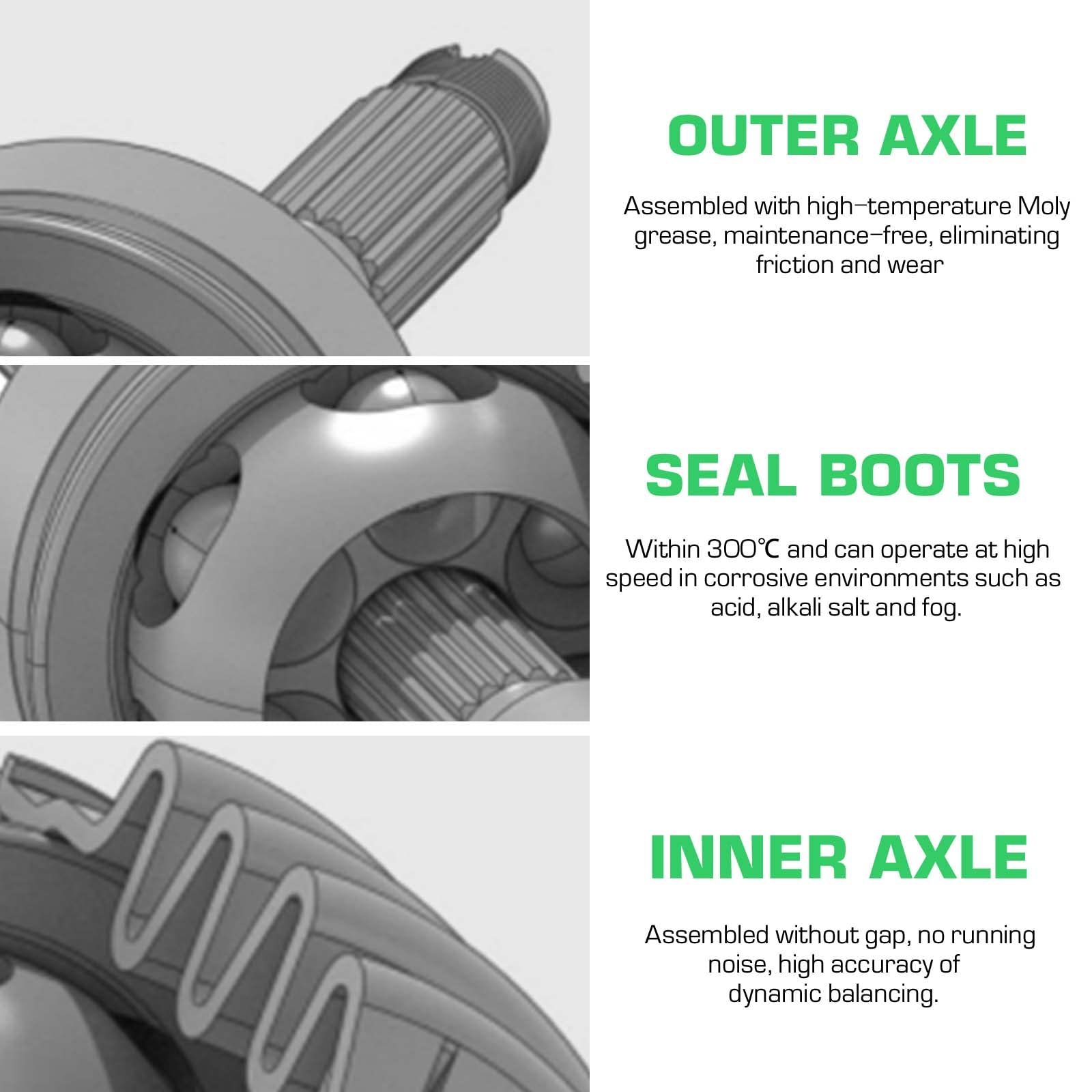 Youxmoto CV Axle Front Left/Right (Pair) Fit for Polaris RZR XP 4 1000 (EPS Premium Sport) 2014 2015 2016 2017 2018 2019 2020 20