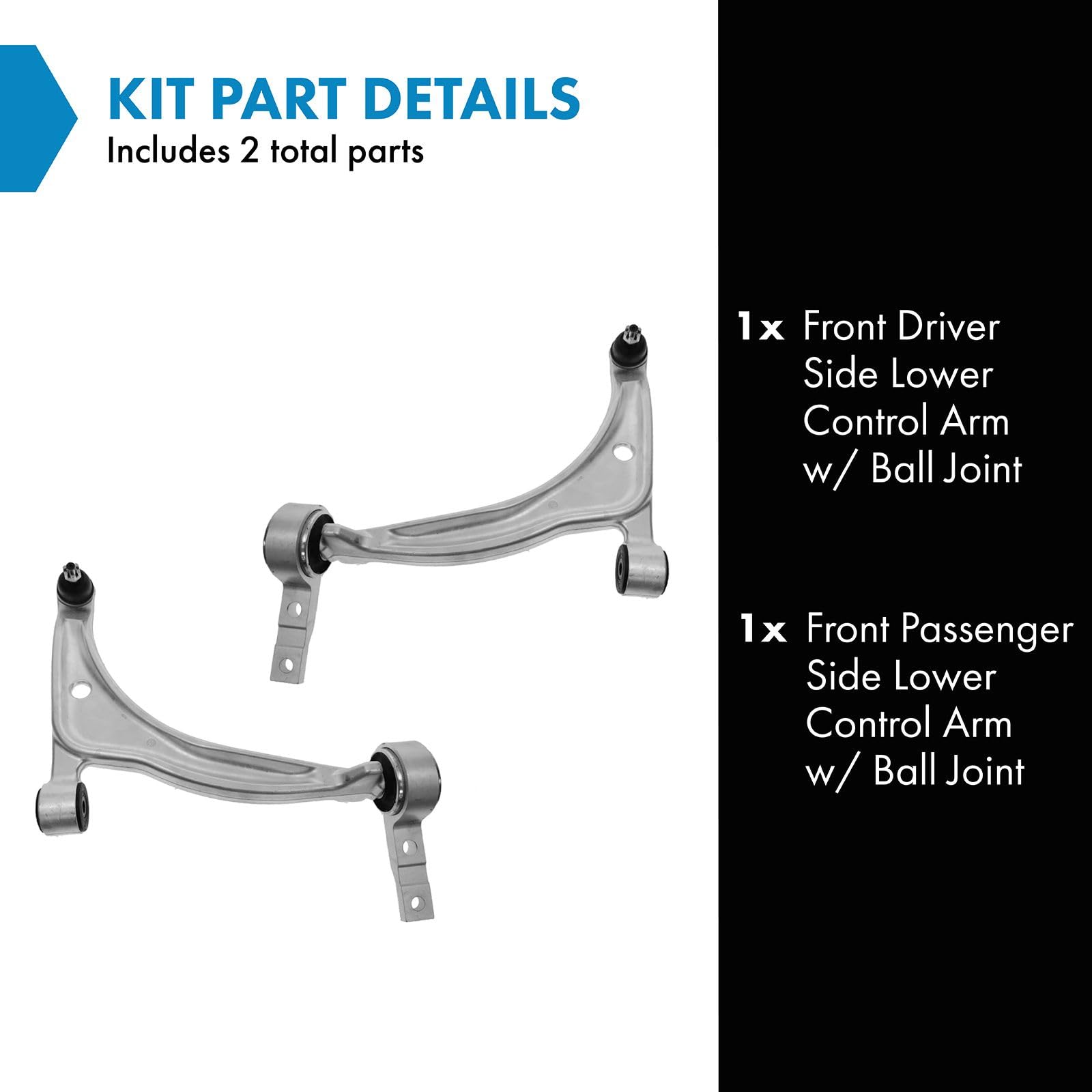 Trq Front Lower Control Arm With Ball Joint Set Compatible With 2002-2006 Nissan Altima 2004-2008 Maxima