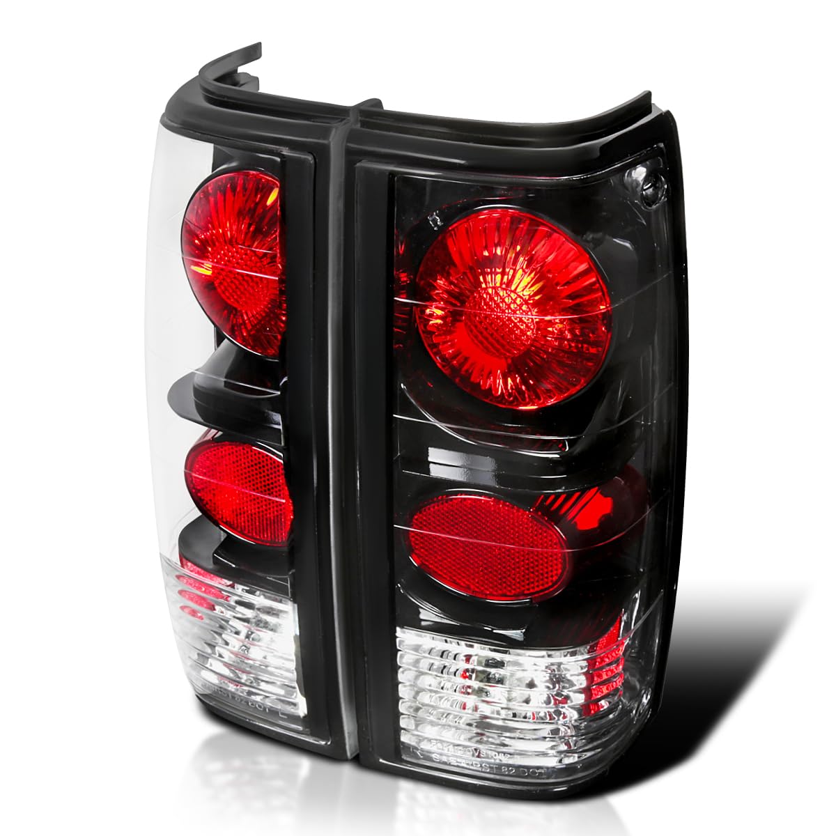 Spec-D Tuning Black Tail Lights Reverse Rear Brake Lamp Compatible with 1982-1993 Chevy S10, 1983-1994 Chevy S10 Blazer, 1983-1990 GMC S15, 1991-1993 GMC Sonoma Left + Right Pair Assembly