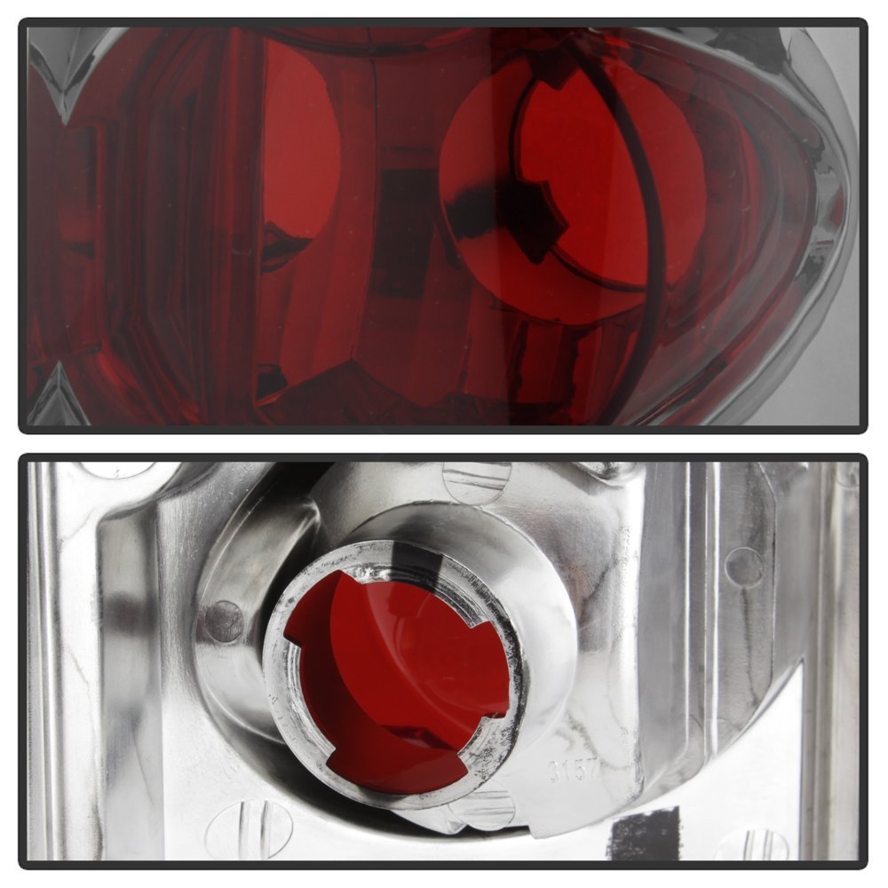 Acanii - For 1987-1996 Ford F150 F250 F350 Bronco Smoked Rear Tail Lights Brake Lamps Pair Driver & Passenger Side