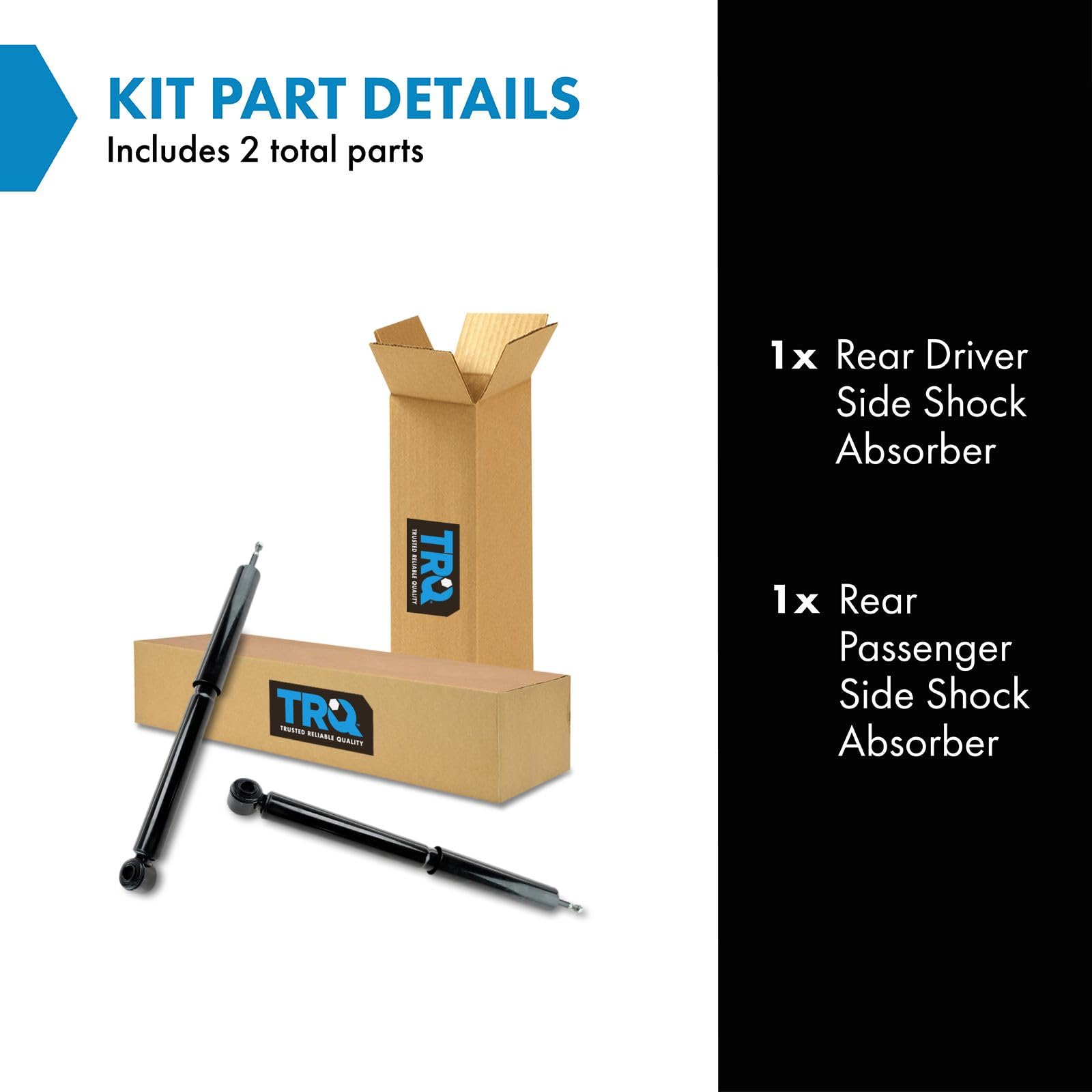 Trq Rear Shock Absorber Set Compatible With 2001-2002 Toyota Sequoia