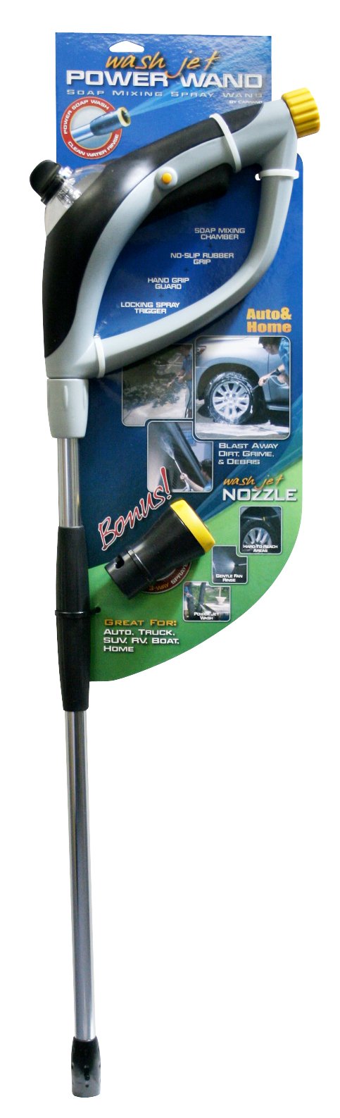 Carrand 92217 Wash Jet Power Wand with 3Way Adjustable Nozzle, Gray