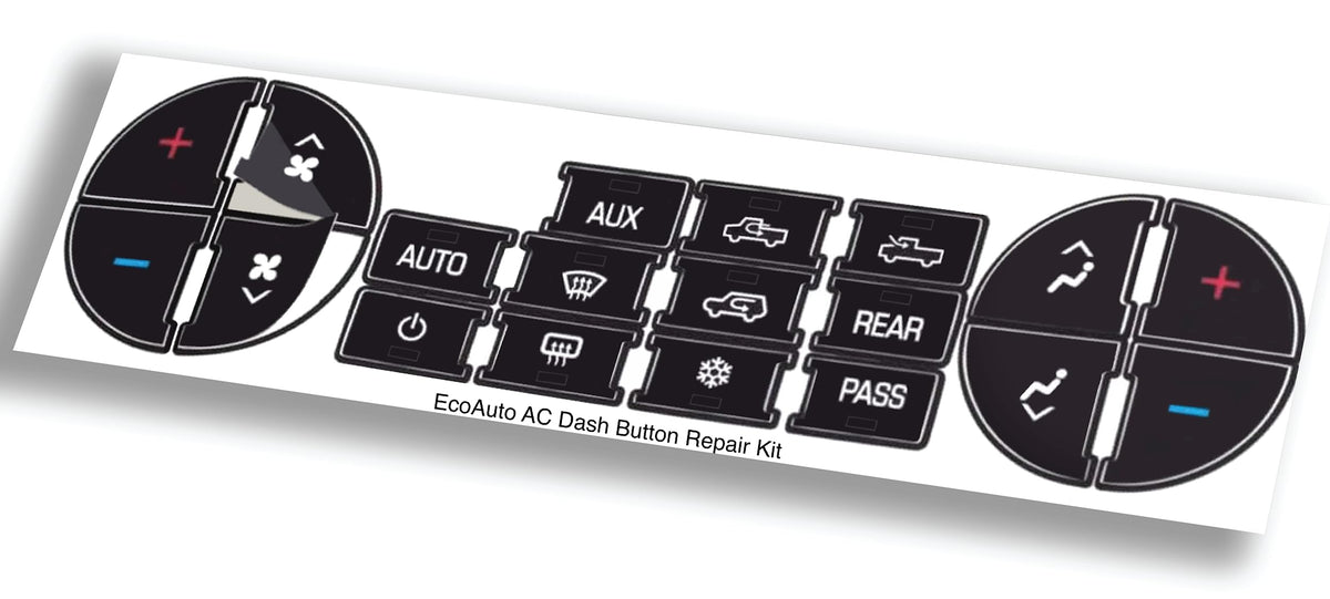 Ecoauto Ac Dash Button Repair Kit For Select Gm Vehicles - Fix Ruined Faded A/C Controls Premium Design & Made In Usa (1 Pack)