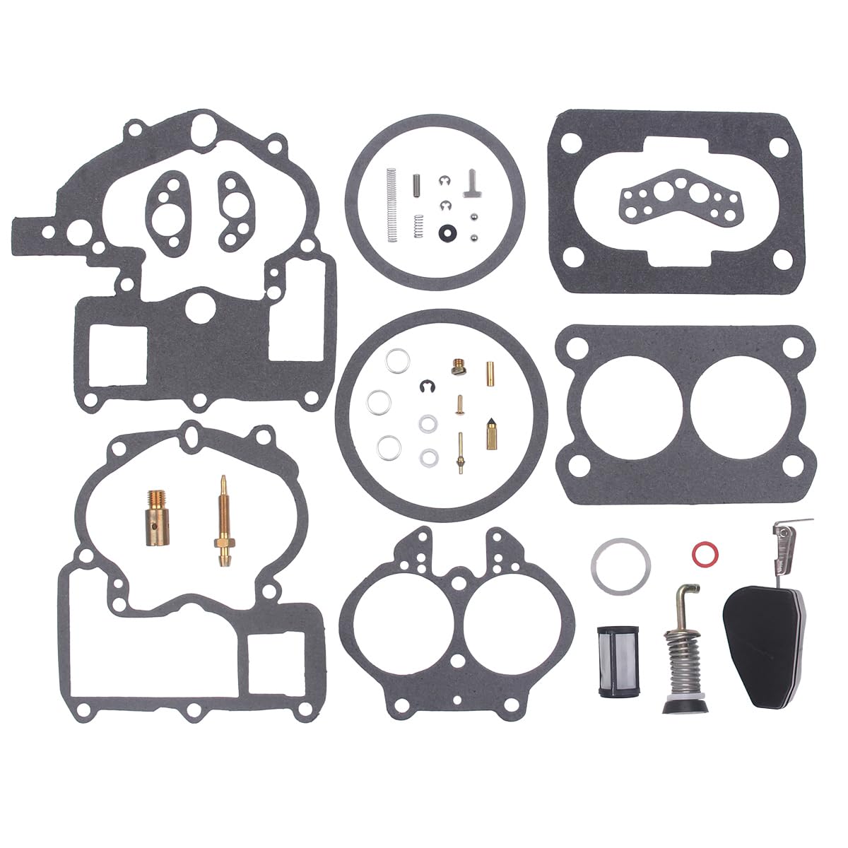 Goodbest New Carburetor Rebuild Kit With Float For Mercury Marine 3.0L 4.3L 5.0L 5.7L Mercarb 2 Barrel Rochester Replace 3302-80