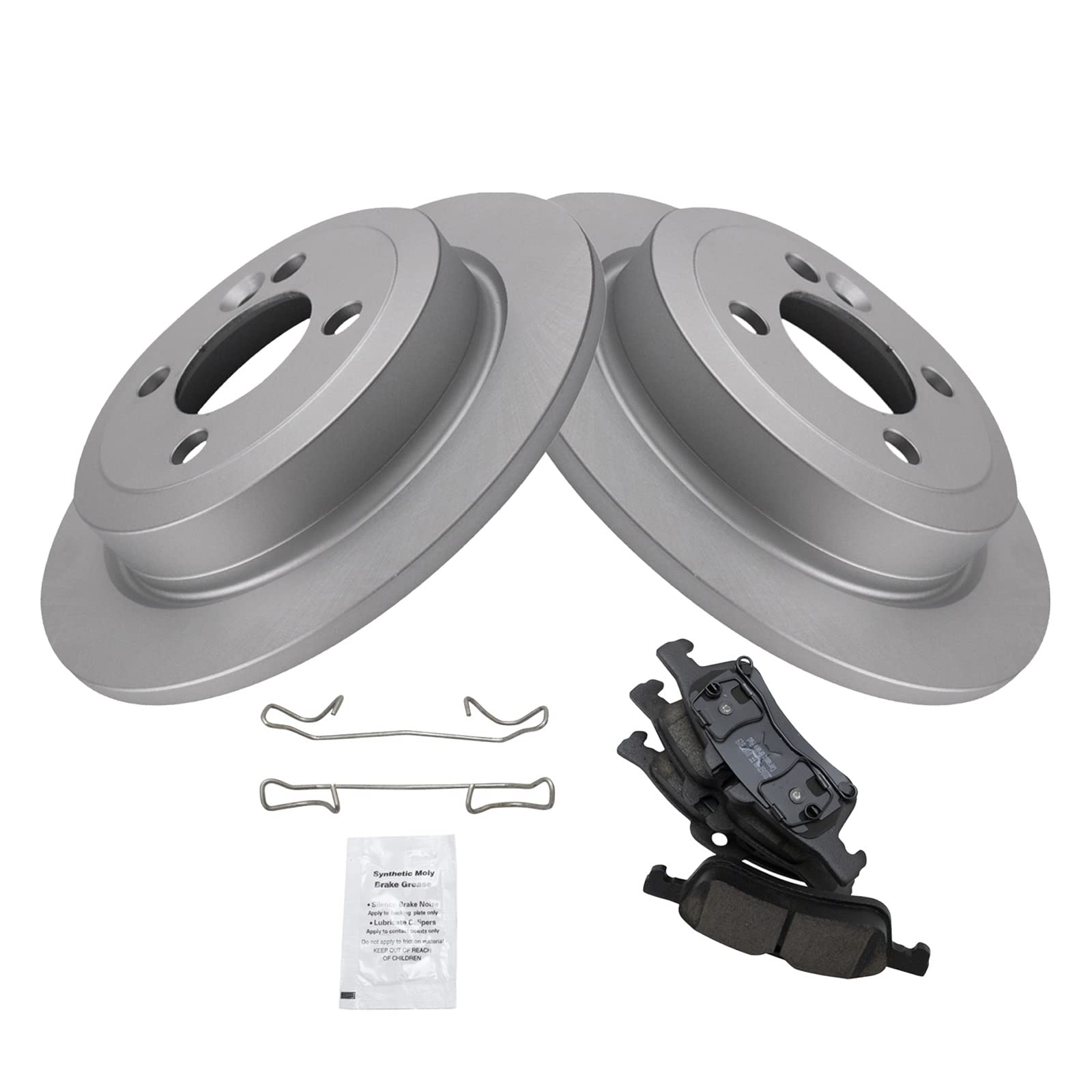 Trq Rear Brake Pad & Rotor Kit Brake Pads Brake Rotor Ceramic Premium G-Coated Compatible With 2007-2008 Mini Cooper