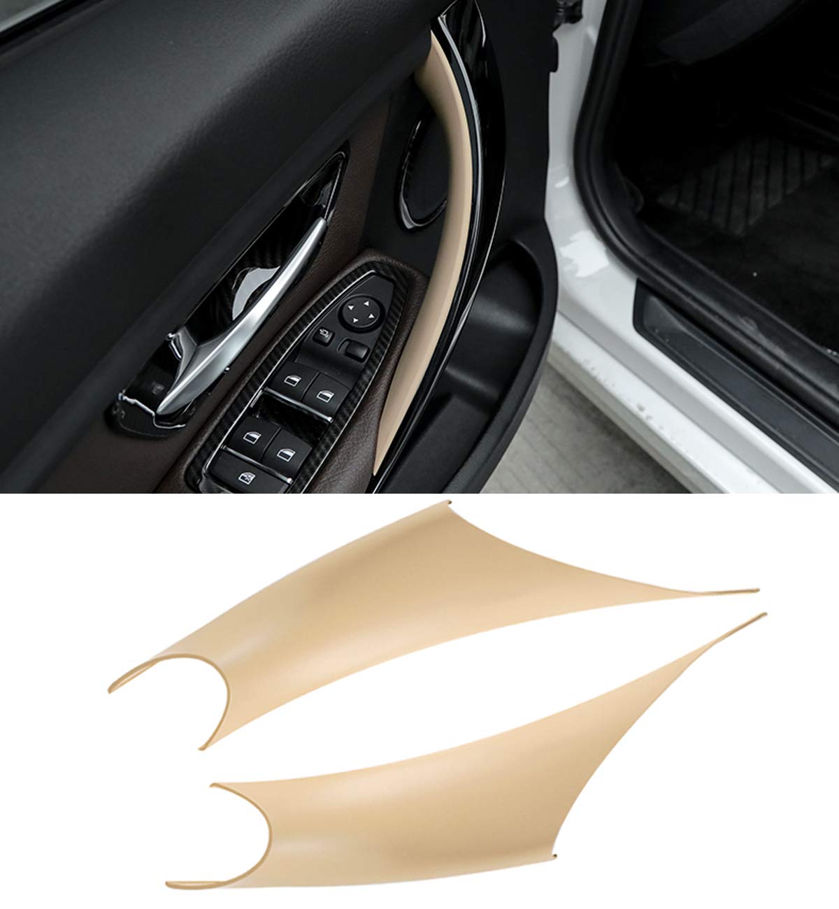 Jaronx 2Pcs Door Handle Covers Compatible With Bmw 3 Series 4 Series Driver Side & Passenger Side Door Pull Handle Covers (Compa