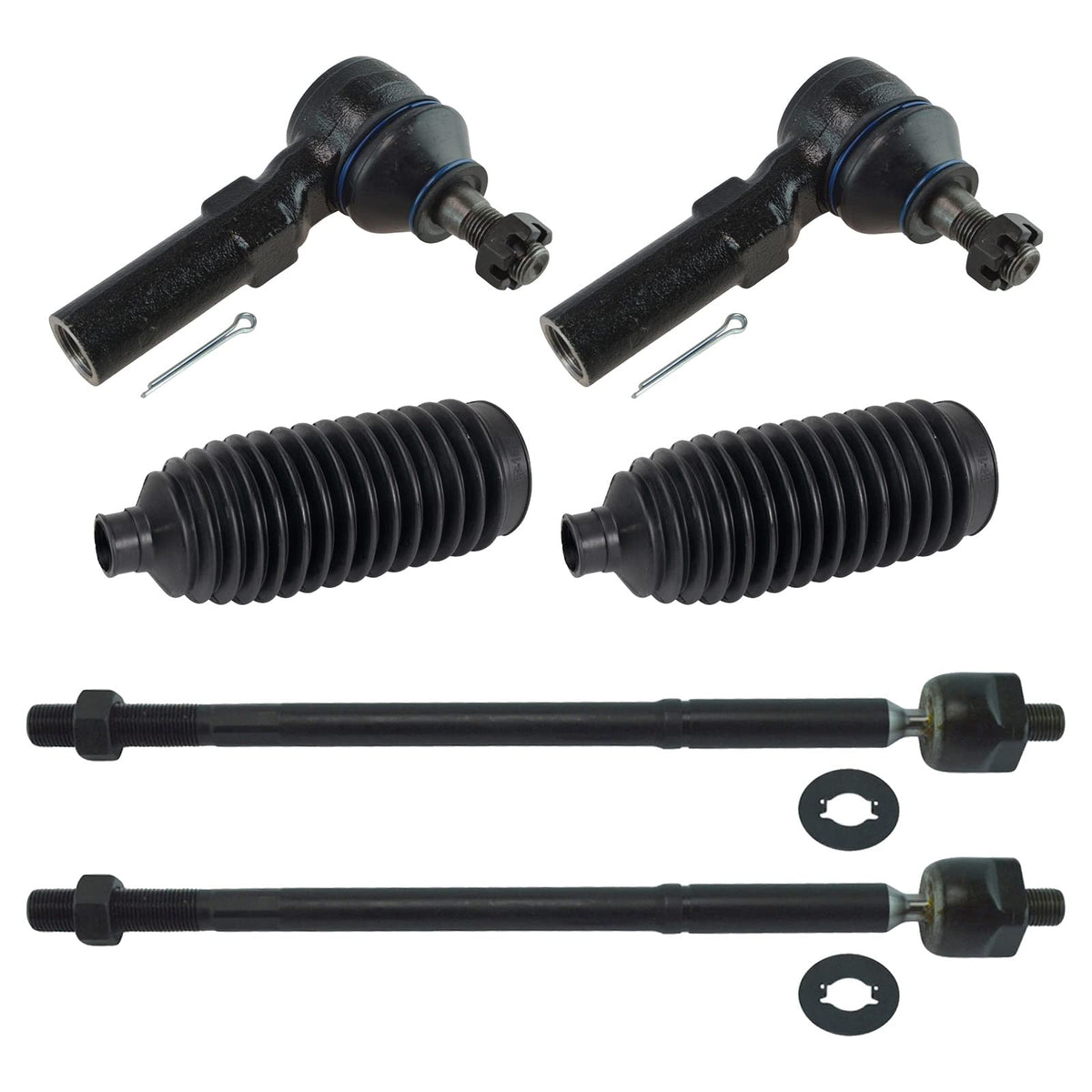Trq Front Steering Kit Steering Rack & Pinion Bellow Tie Rod Compatible With 2009-2018 Toyota Corolla 2009-2013 Matrix