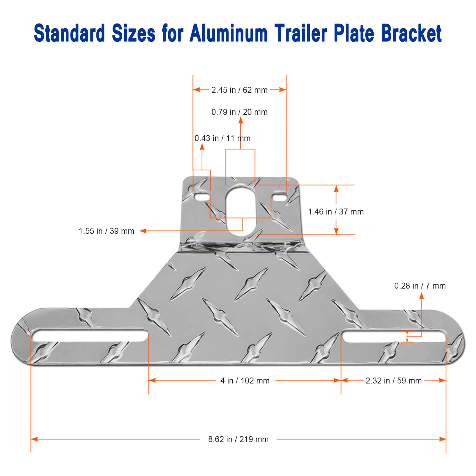 Aootf Trailer License Plate Bracket Holder- Truck/Rvs/Boats Aluminum Car Tag Frame And Black Silicone Cover, Universal License Plate Light Mounting Kit With Stainless Steel Screw Cap