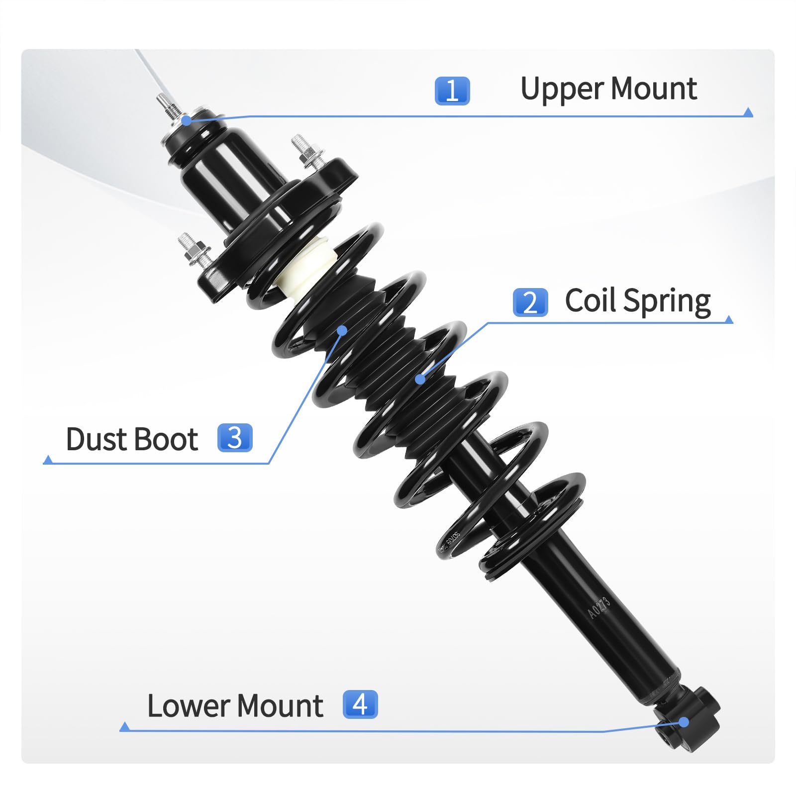 Yitamotor Rear Complete Strut Quick Struts Shocks Assembly Compatible With 2011-2014 Chrysler 200, 2007-2010 Chrysler Sebring Se