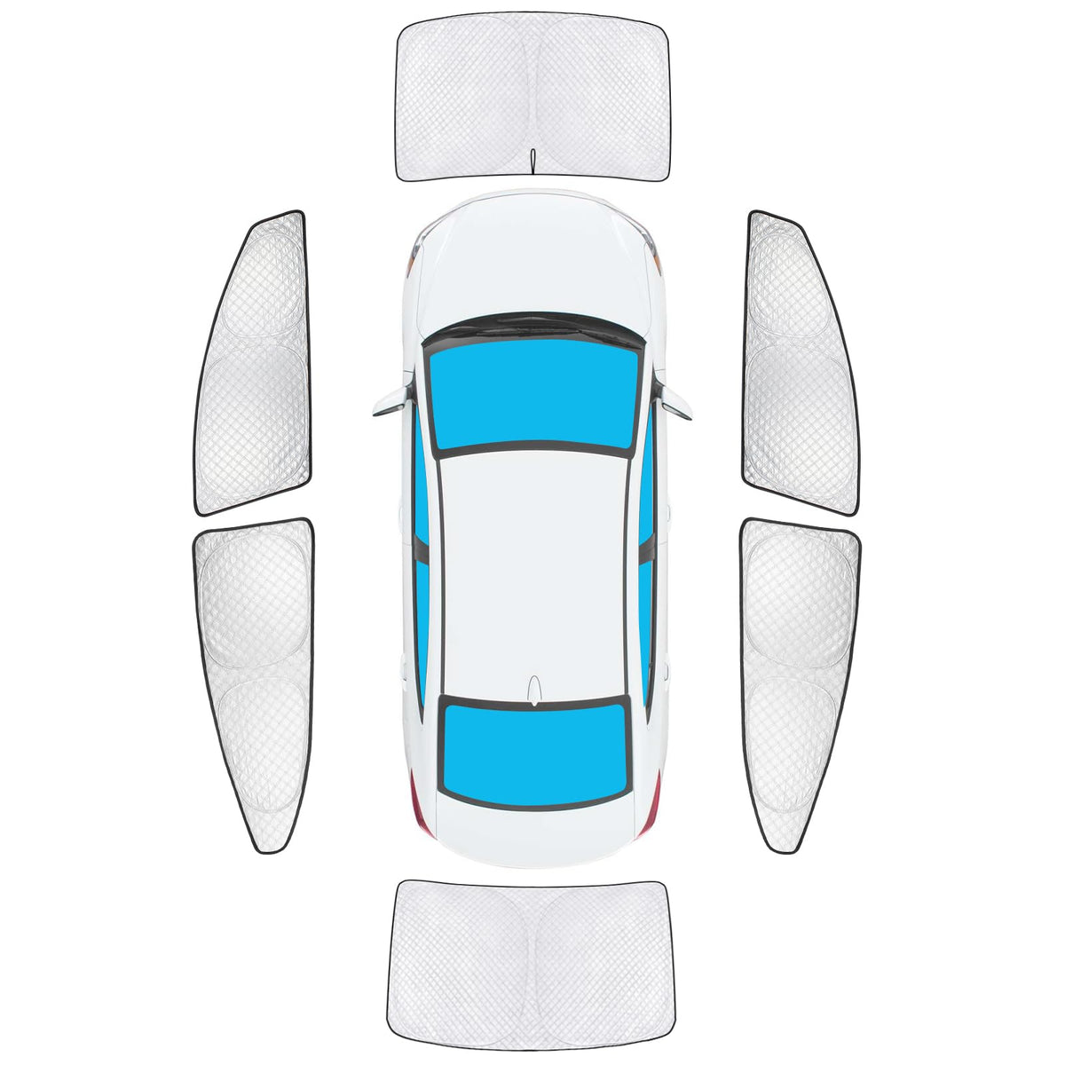 Kmf Windshield Sun Shade Replacement For Hyundai Elantra Accessories 2017-2020, Side Window Sun Shade Cover Sun Visor Shield Cov