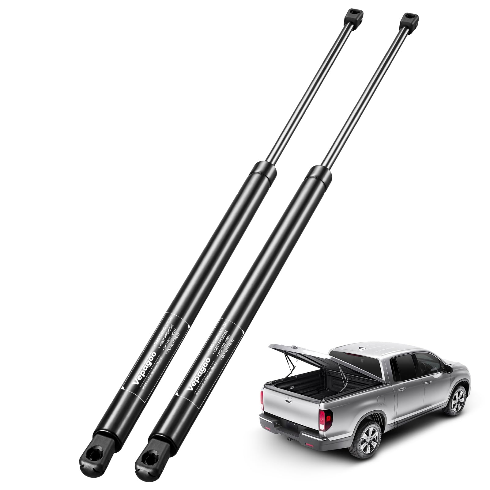 Vepagoo C1615145 C1615146 23 Inch 112Lbs/498N Per Gas Strut Shock Lift Support For Truck Bed Cover Pickup Cab Shell Window Lift