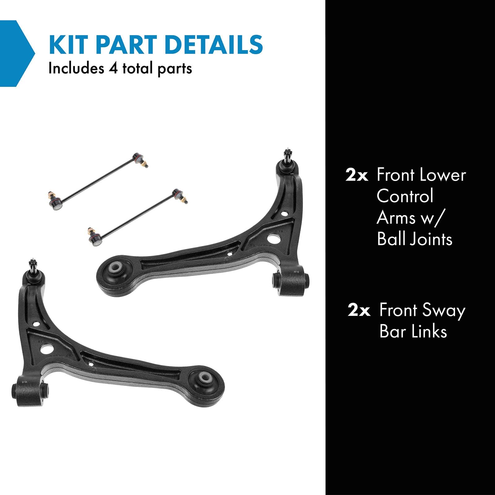 Trq Front Suspension Kit Control Arm With Ball Joint Sway Bar Stabilizer Link Compatible With 1999-2004 Honda Odyssey