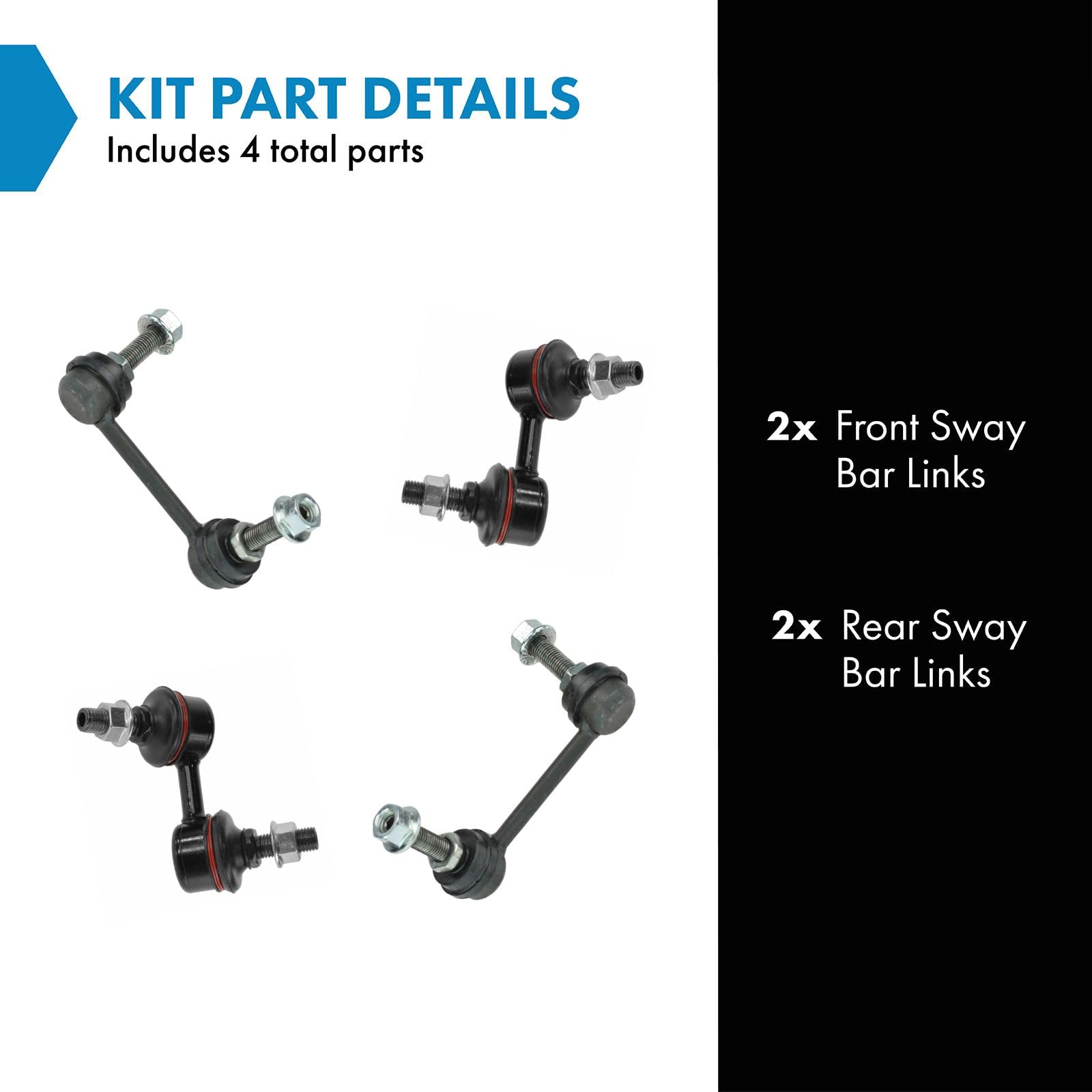Trq Front & Rear Sway Bar Stabilizer Link Set Compatible With 2002-2006 Honda Cr-V