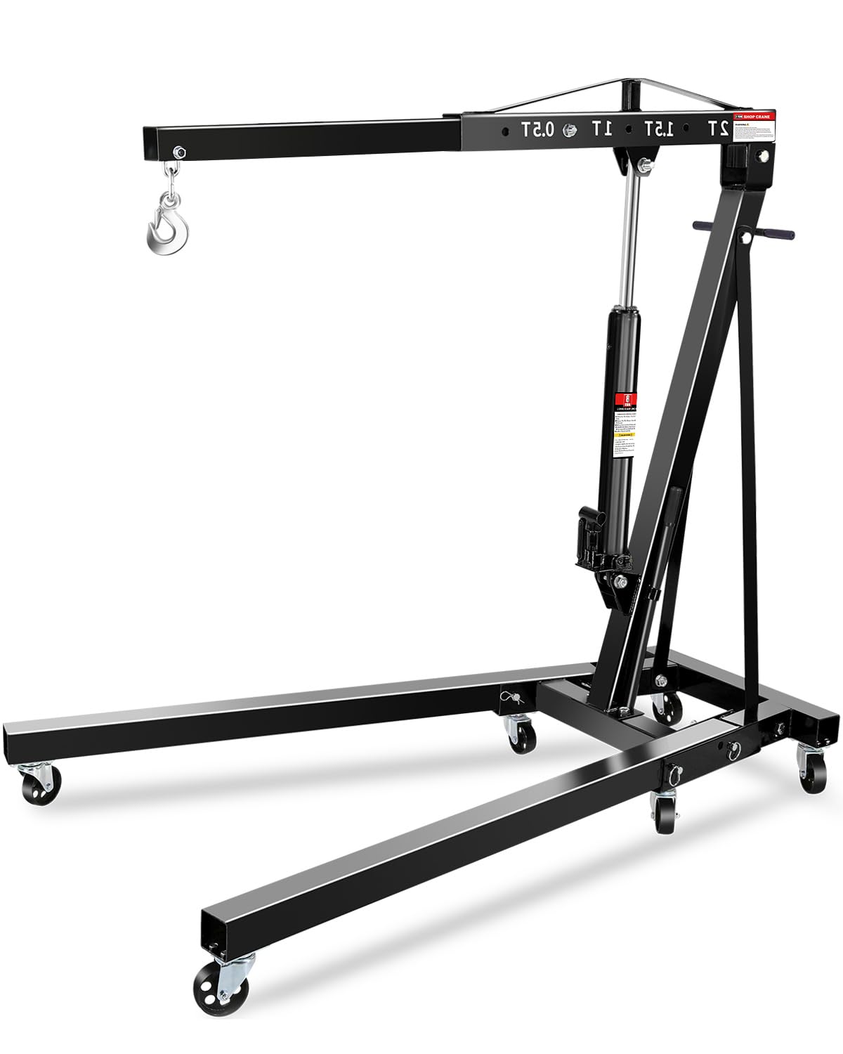 Garvee 2 Ton Engine Hoist Cherry Picker, 4400 Lbs Capacity with 6 Steel Casters & Foldable Design - Heavy-Duty Portable Hydrauli