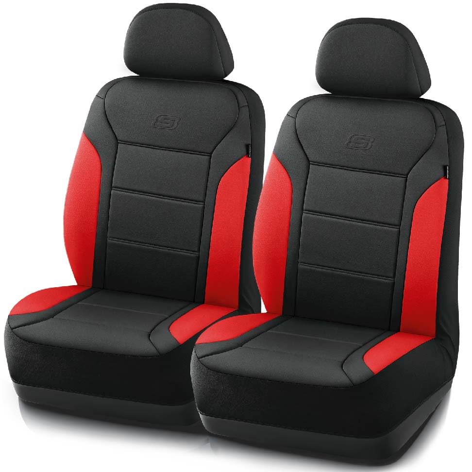 Skechers Memory Foam Car Seat Covers, Lycra Seat Covers Thick Memory Foam, Two Front Seat Cover, Airbag Compatible,Automotive se