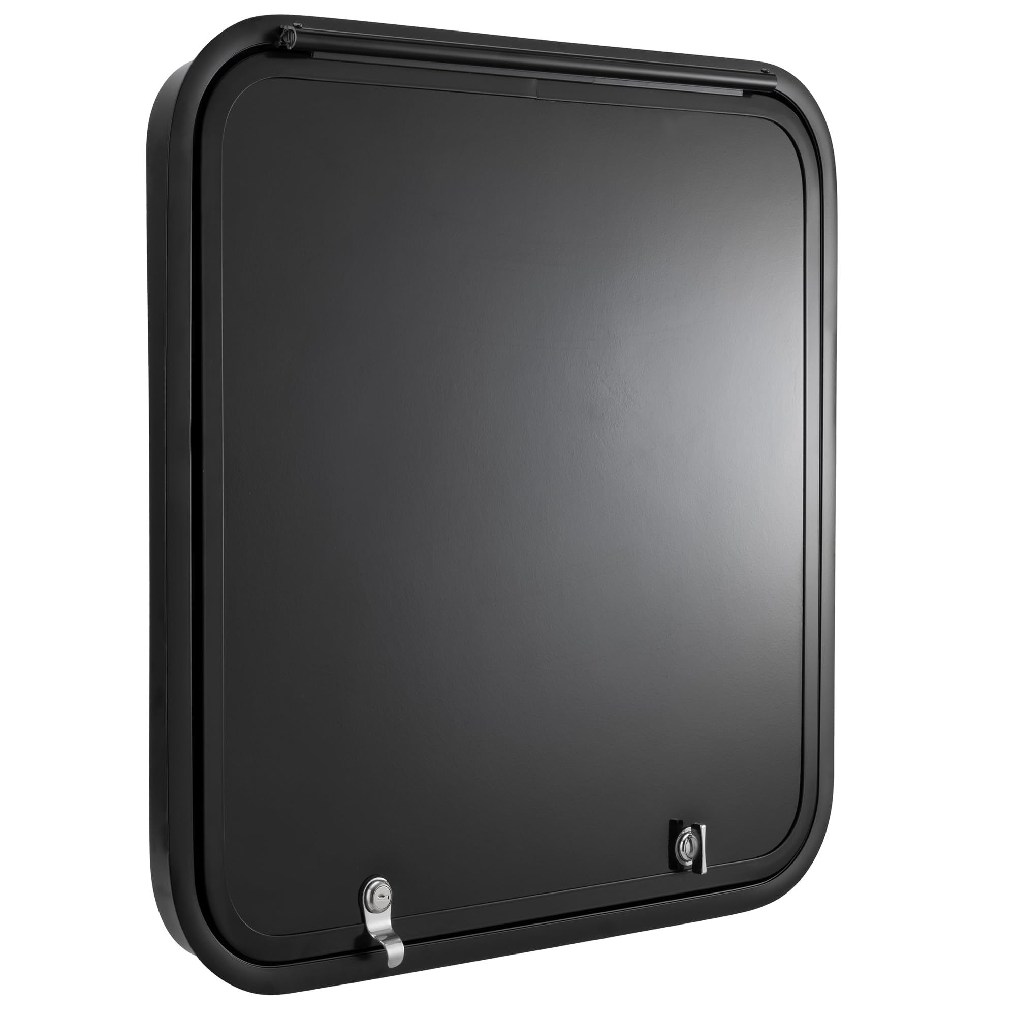RecPro RV Baggage Door | Rounded Corners | Camper | Compartment Door | Black Fiberglass (24 W x 24 H) | Made in America