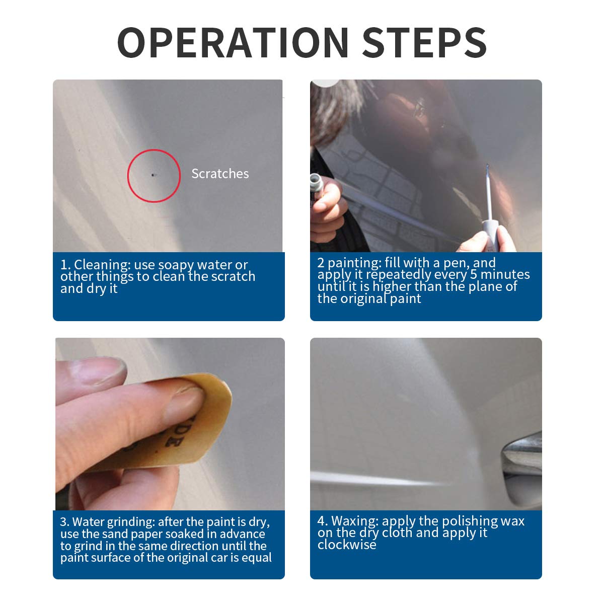 XTryfun Fill Paint Pen Car Scratch Repair Black Touch Up Paint Special-purpose Paint Touch-up Pen Multi-color Optional for Vario