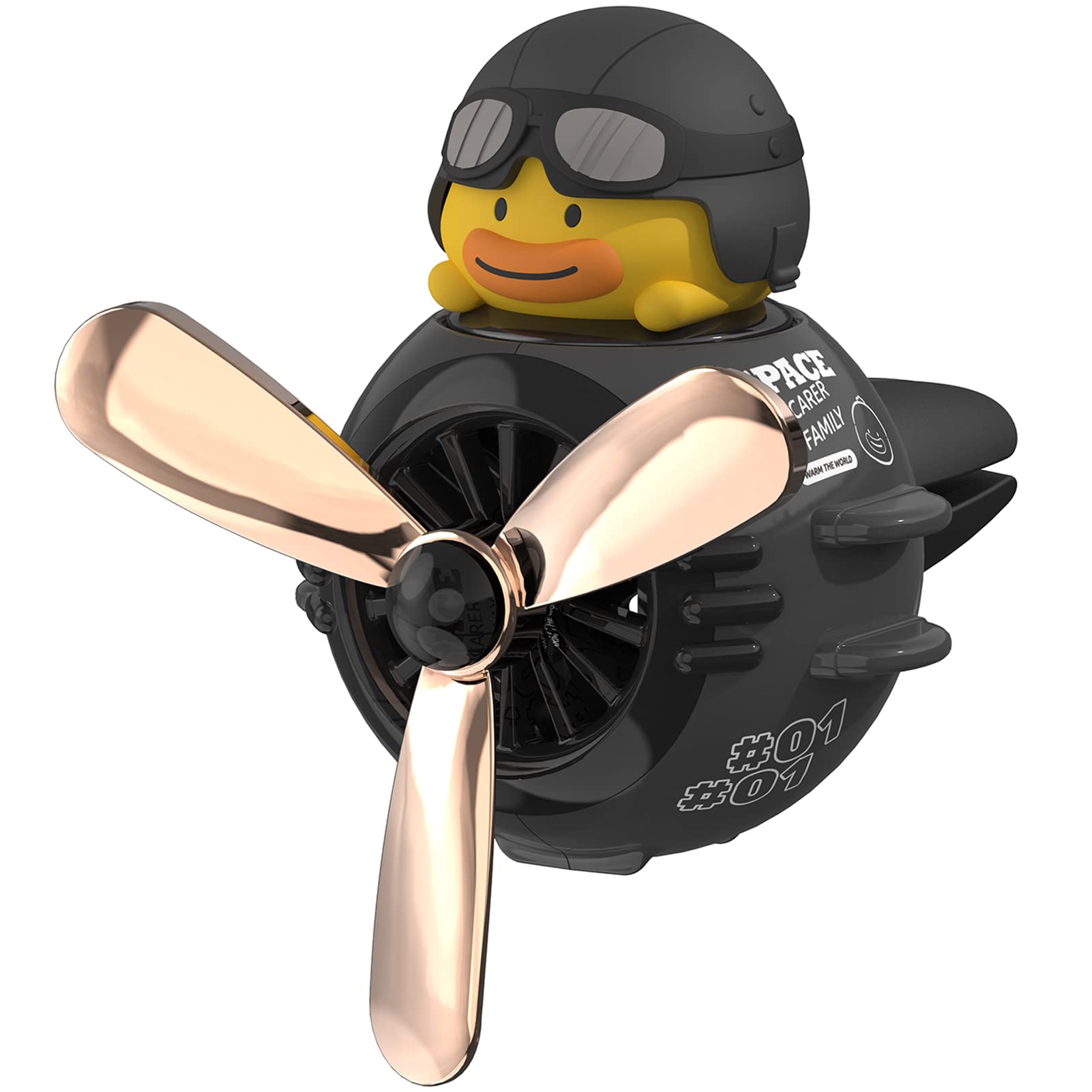 Car Air Fresheners Pilot Black Warrior Cute Car Diffuser Rotating Propeller Cartoon Automotive Air Outlet Fan Creative Car Perfume Decoration Automotive Air Fresheners For Cars (Pilot Black Warrior)
