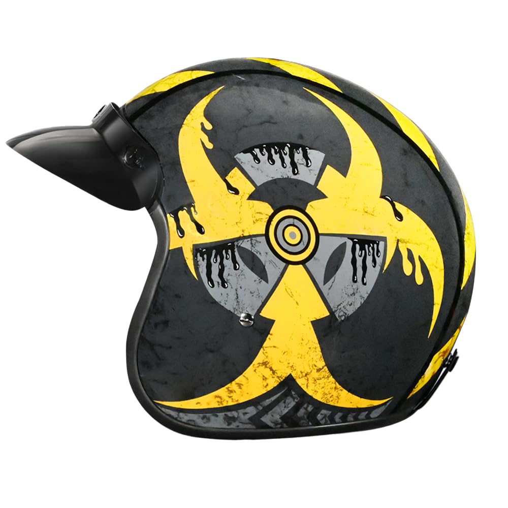 Daytona Helmets 3/4 Shell Open Face Motorcycle Helmet - DOT Approved, Lightweight & Comfortable, Vintage Design for Scooter, Cru