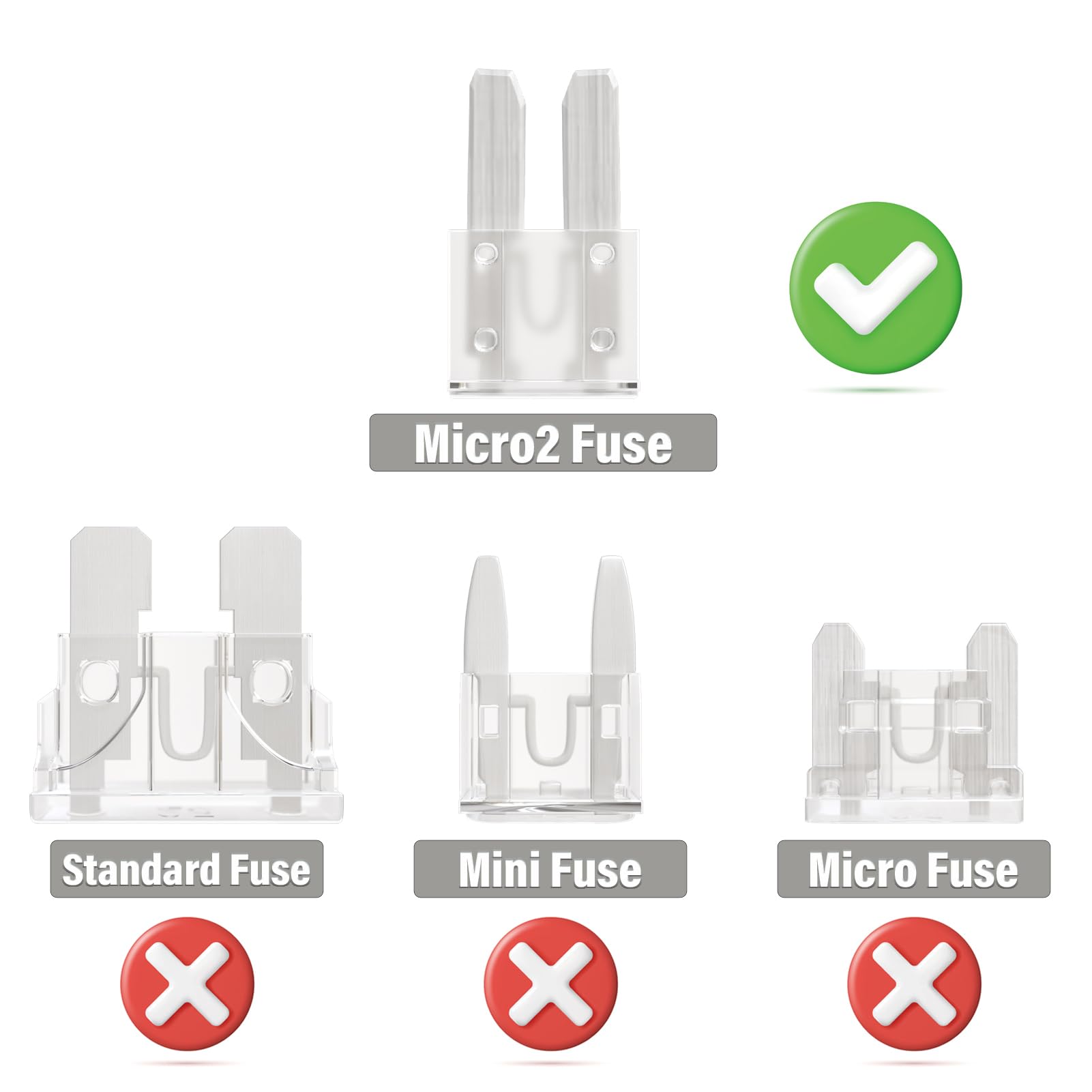 ALLECIN 25 Amp Micro2 Fuse 25Amp Micro 2 Car Fuses 25A Automotive APT ATR Blade Fusibles para Autos for RV Vehicle Truck Motorcy