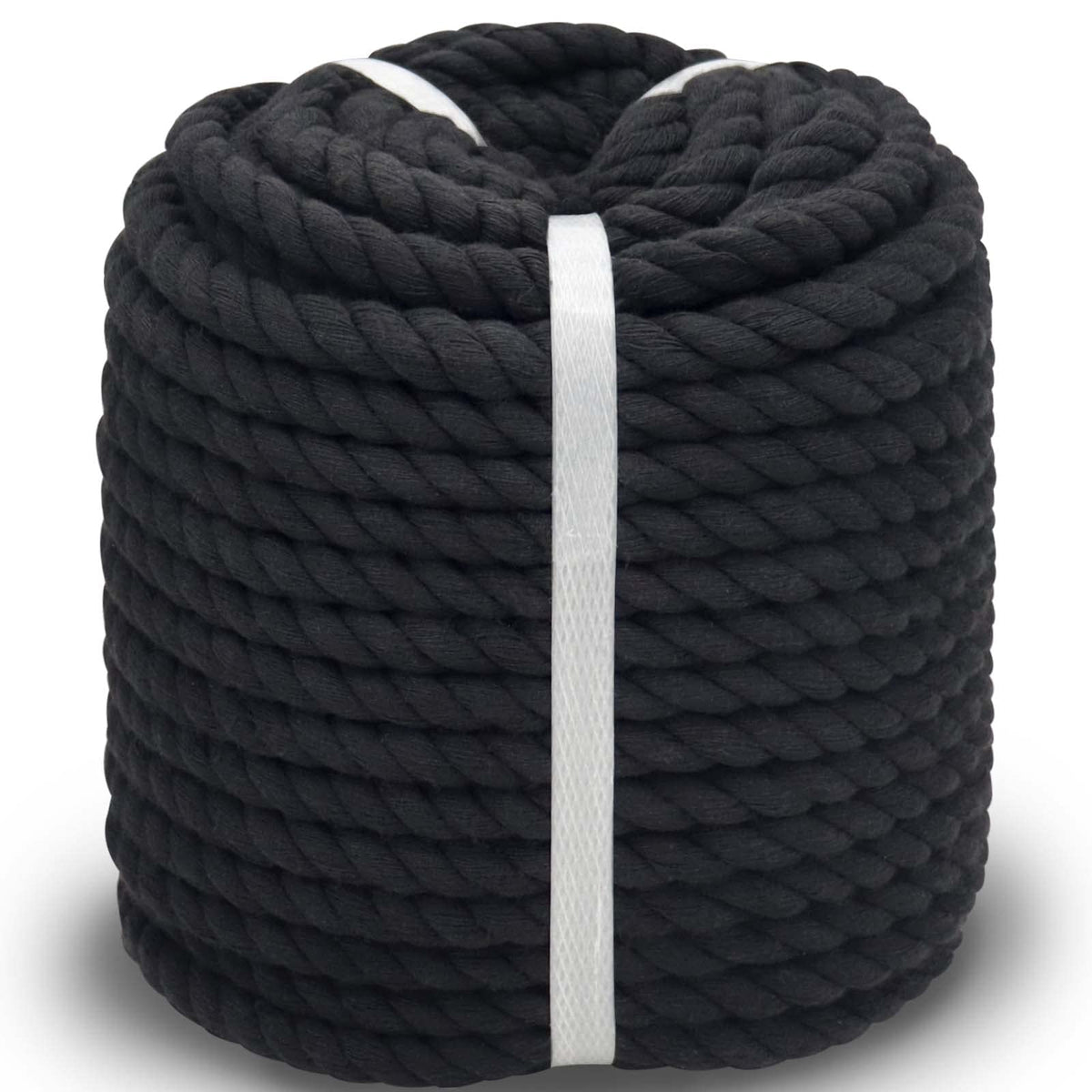 Sinyloo Black Rope 1/2 Inch Twisted Cotton Rope, Thick Rope For Decoration, Crafts, Swing, Plant Hanger(100 Feet)