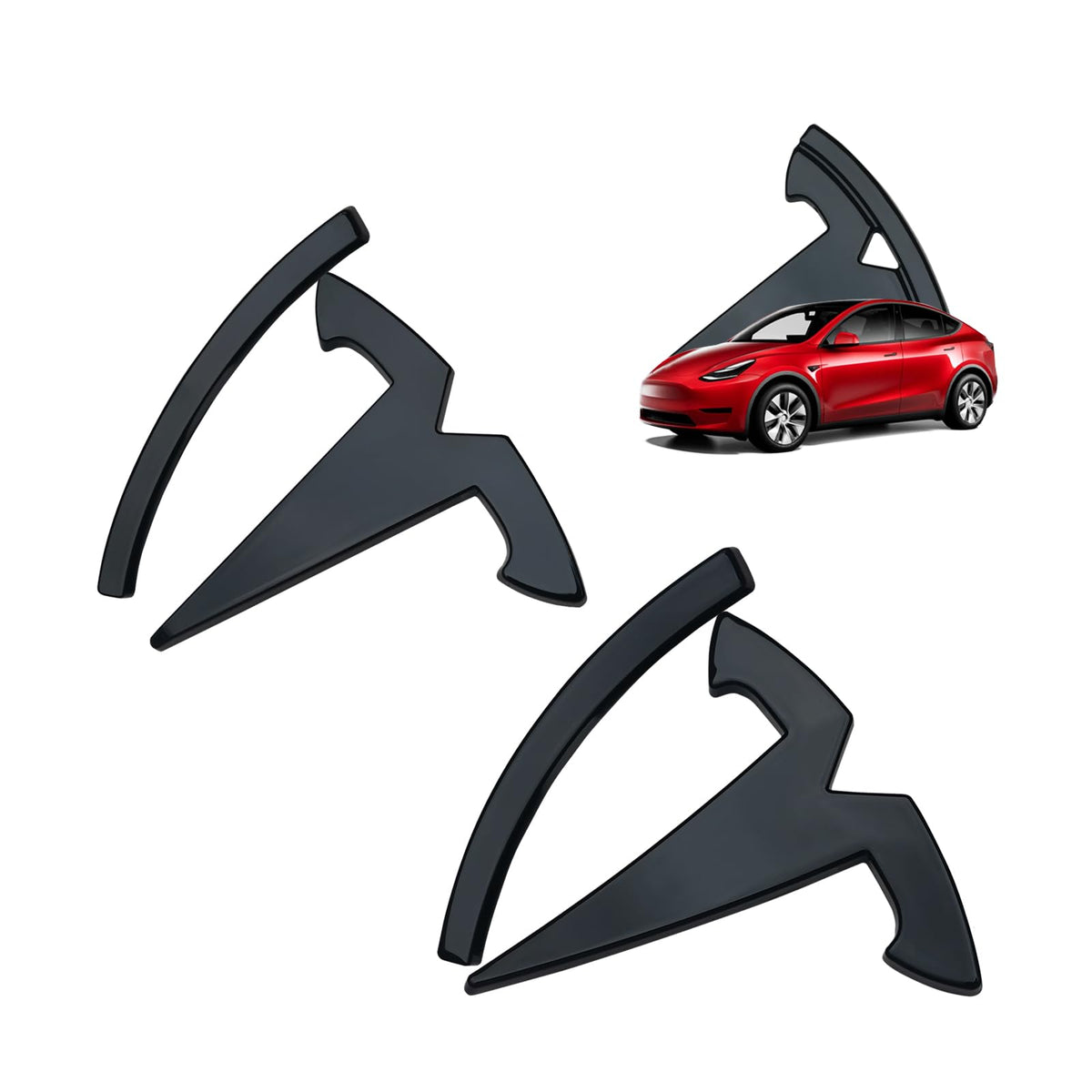 YHCDSEA for Model Y Emblem Badge Sticker Cover, fit for Tesla Model Y Logo Decals Accessories (Glossy Black)