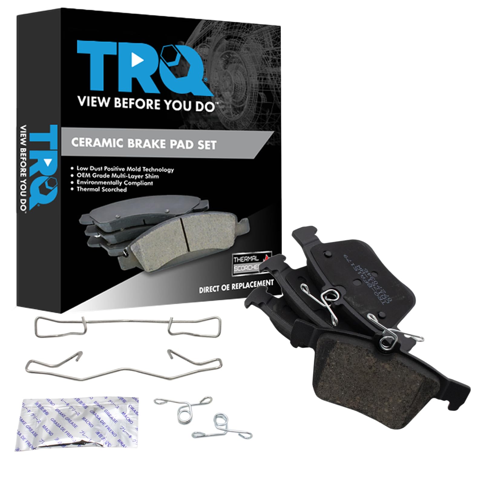 TRQ Rear Premium Posi Ceramic Disc Brake Pad Kit Set for Audi Volkswagen New