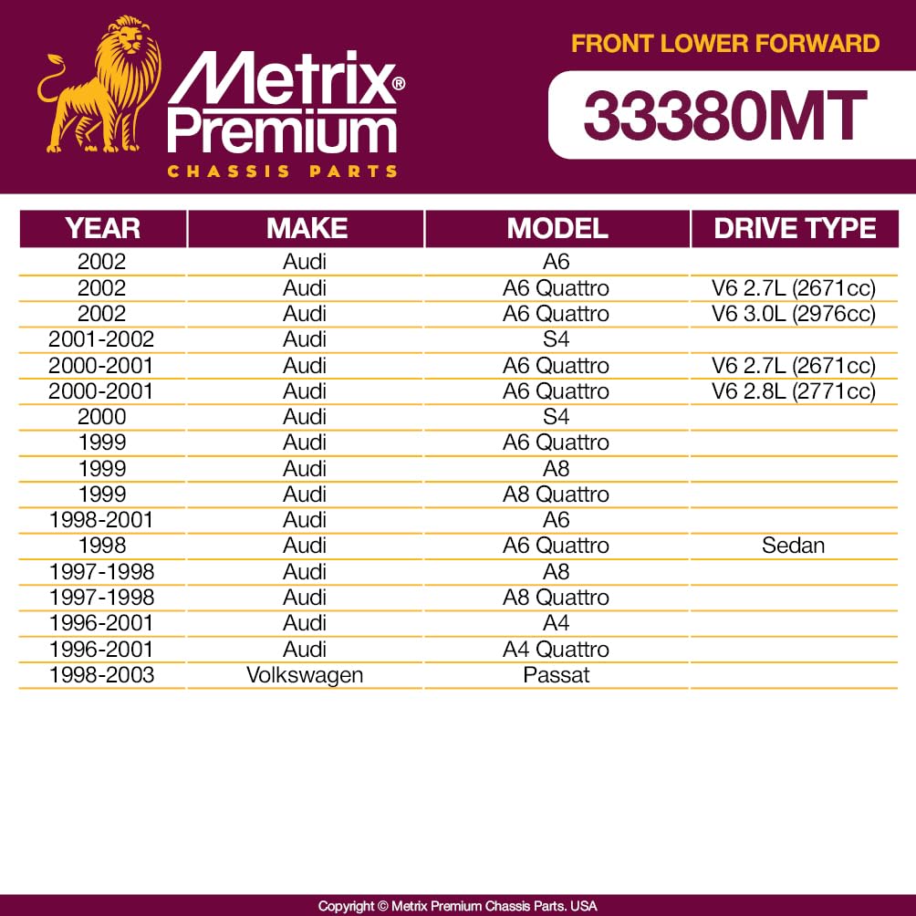 Metrix Premium Chassis Parts - Front Left Lower Control Arm W Ball Joint & Bushing Assembly Fits 02-04 Infiniti I35, 00-01 I30,