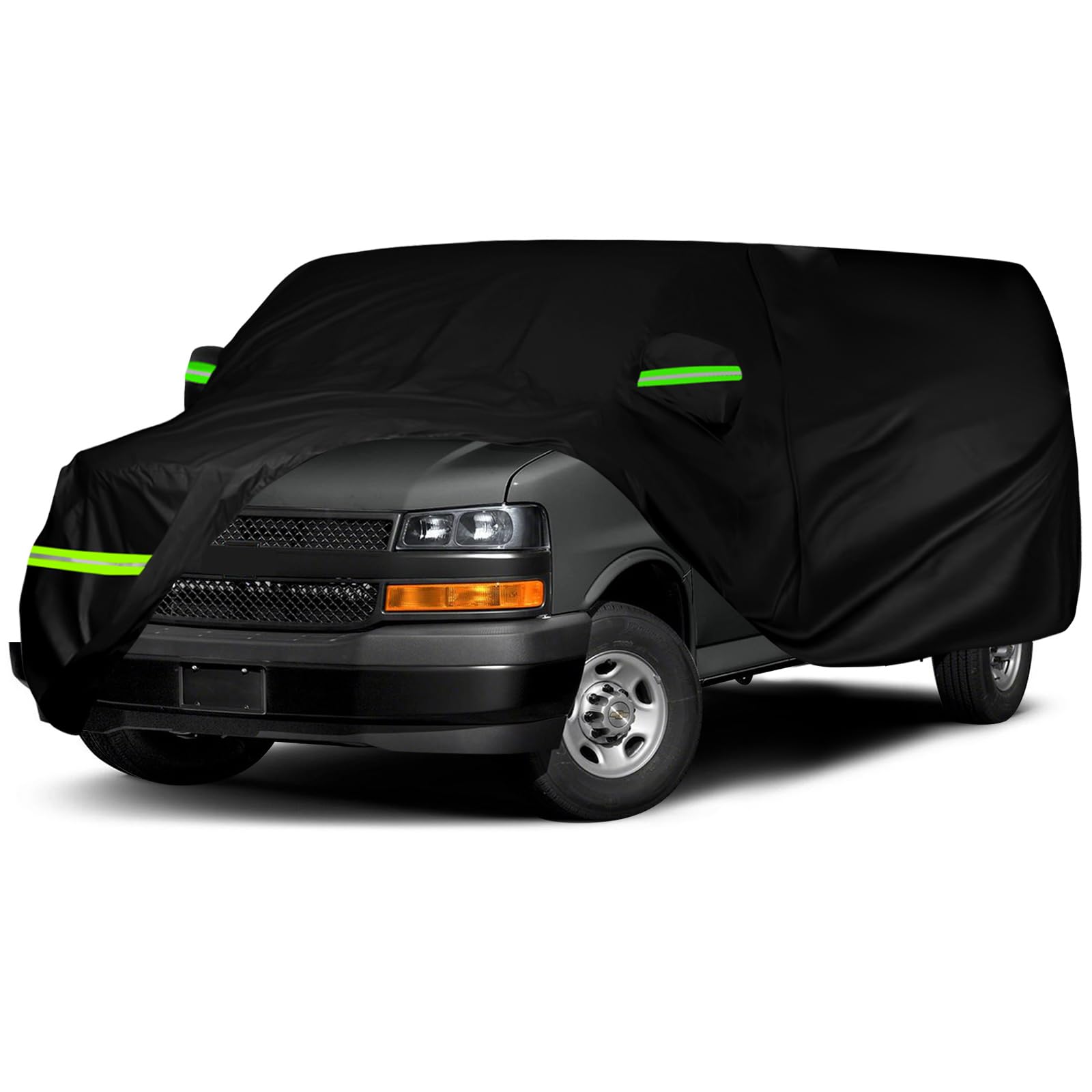 Waterproof Car Cover Compatible with Chevrolet Express/GMC Savana Cargo Van 1500/2500/3500 Extended Length LWB 2003-2025, 6 Laye