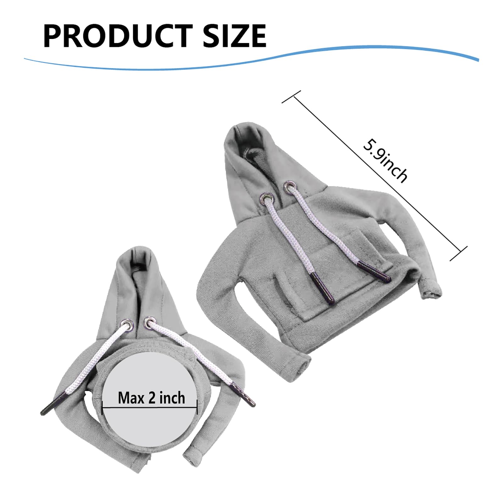 Ecdream 2Pcs Car Shift Knob Hoodie, Gear Shift Sweater For Gearshift, Automotive Interior Accessories (White And Gray)