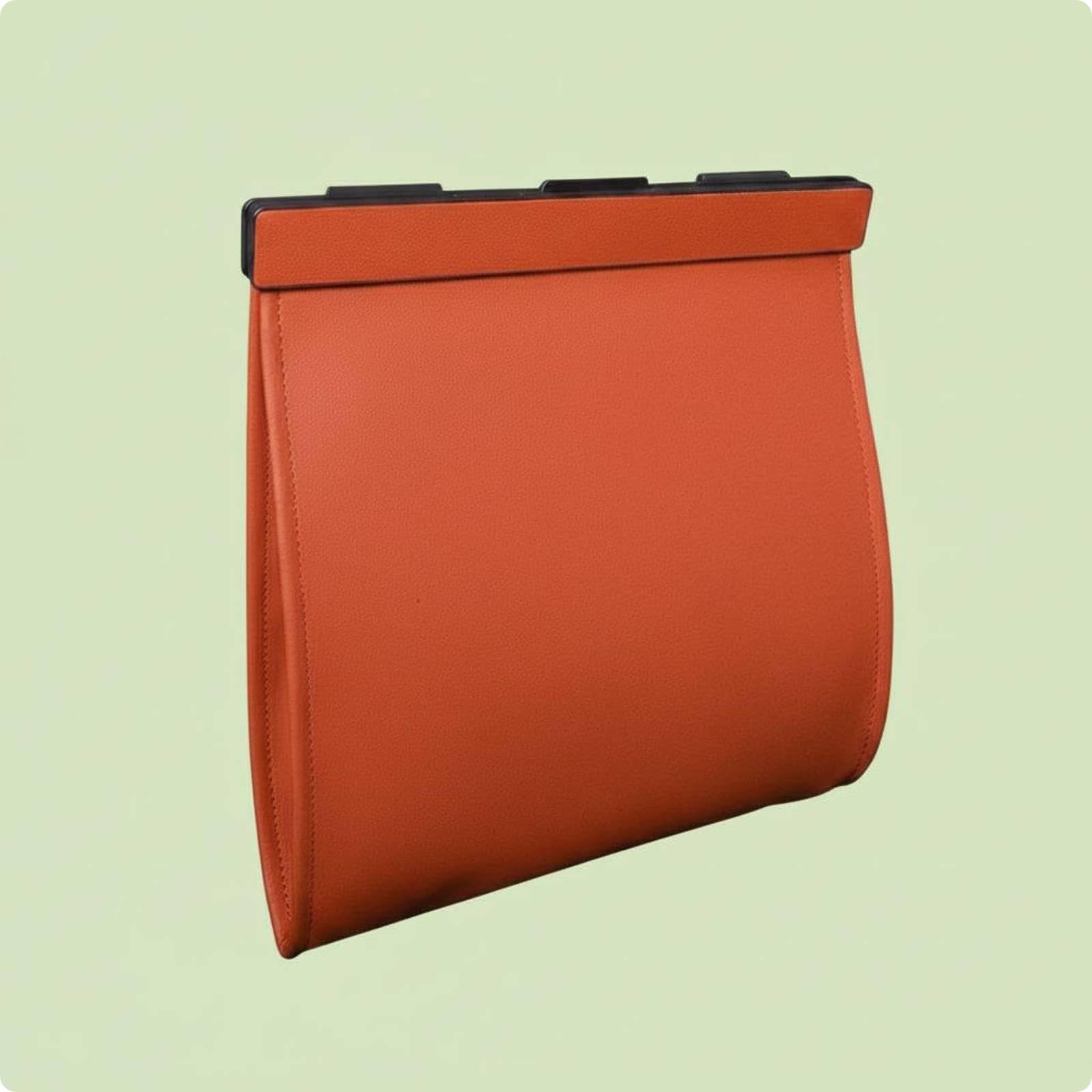 ZELPHORA Foldable Car Trash Bin Easy to Store Rear Seat Trash Bin Hanging Design OpenTop Garbage Bag Orange
