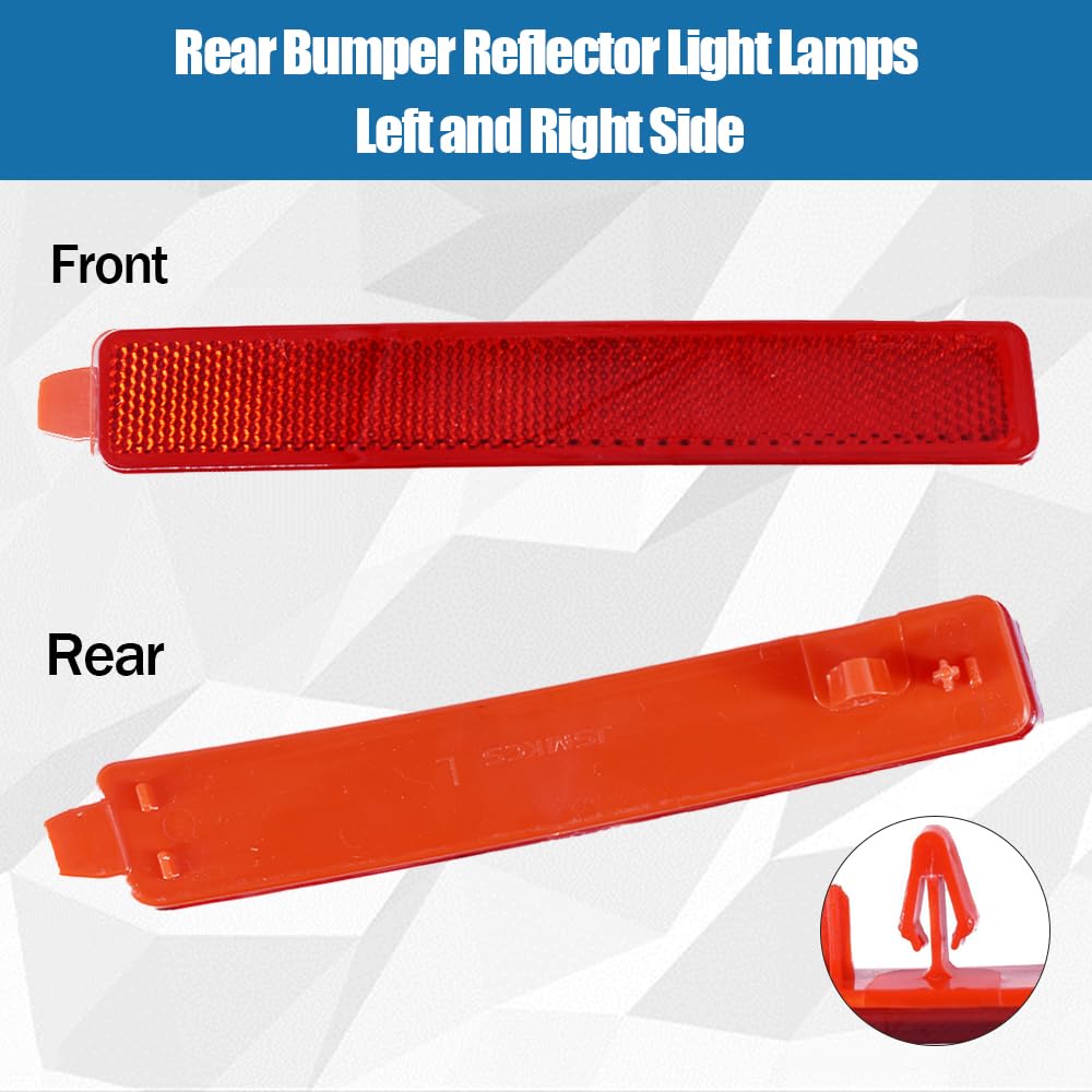 Rear Bumper Reflector Light Lamps Left and Right Side Fits for 2010-2016 Cadillac SRX 2009-2012 Chevy Traverse 2007-2015 GMC Aca