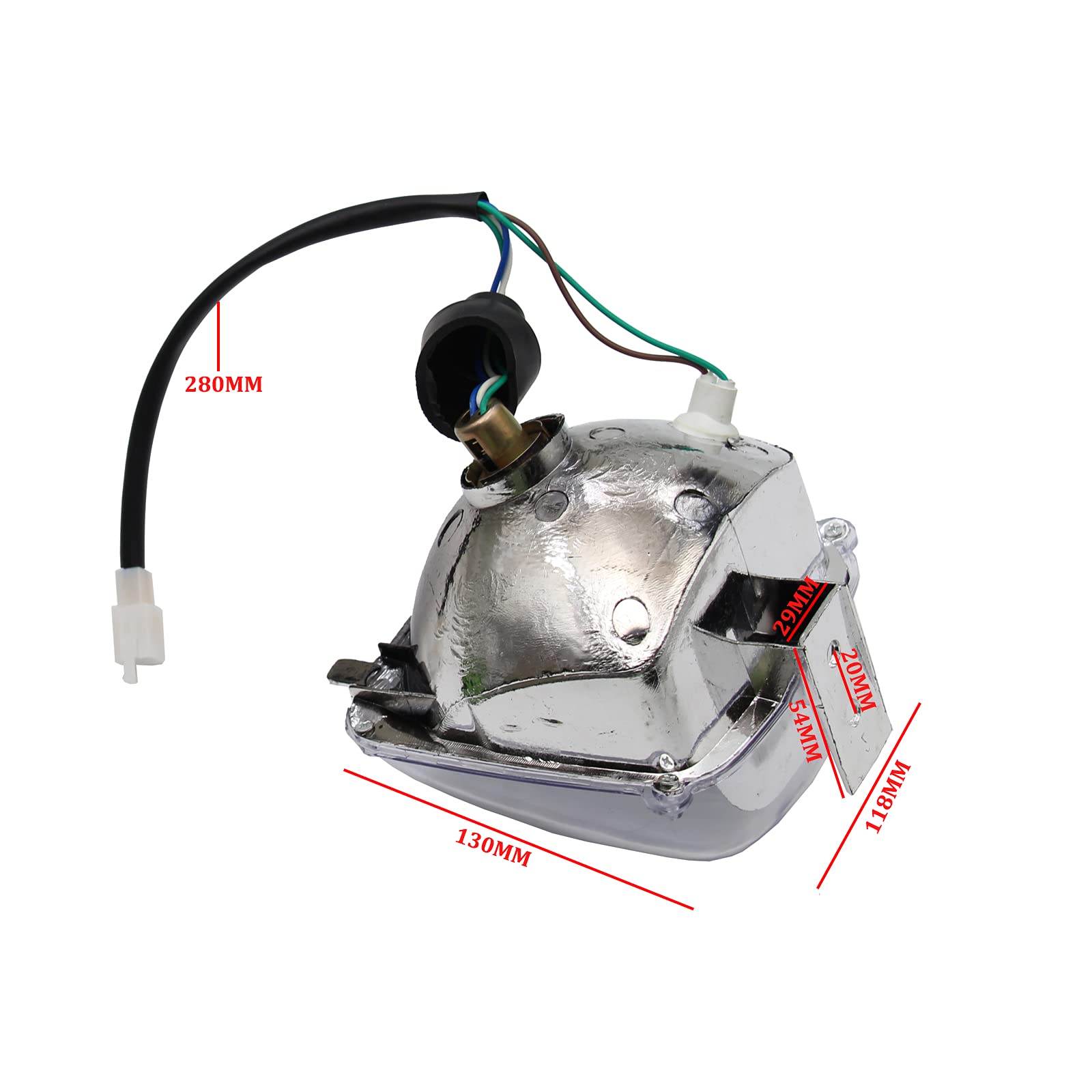 Pro Bat Chinese Atv Quad Headlight Head Light + 12V Rear Tail Brake Light 3 Pin Female Plug For Taotao 3050C Coolster Sunl 50Cc 70Cc 90Cc 110Cc 125Cc 150Cc Peace Mini Dinosaur Four Wheeler Parts