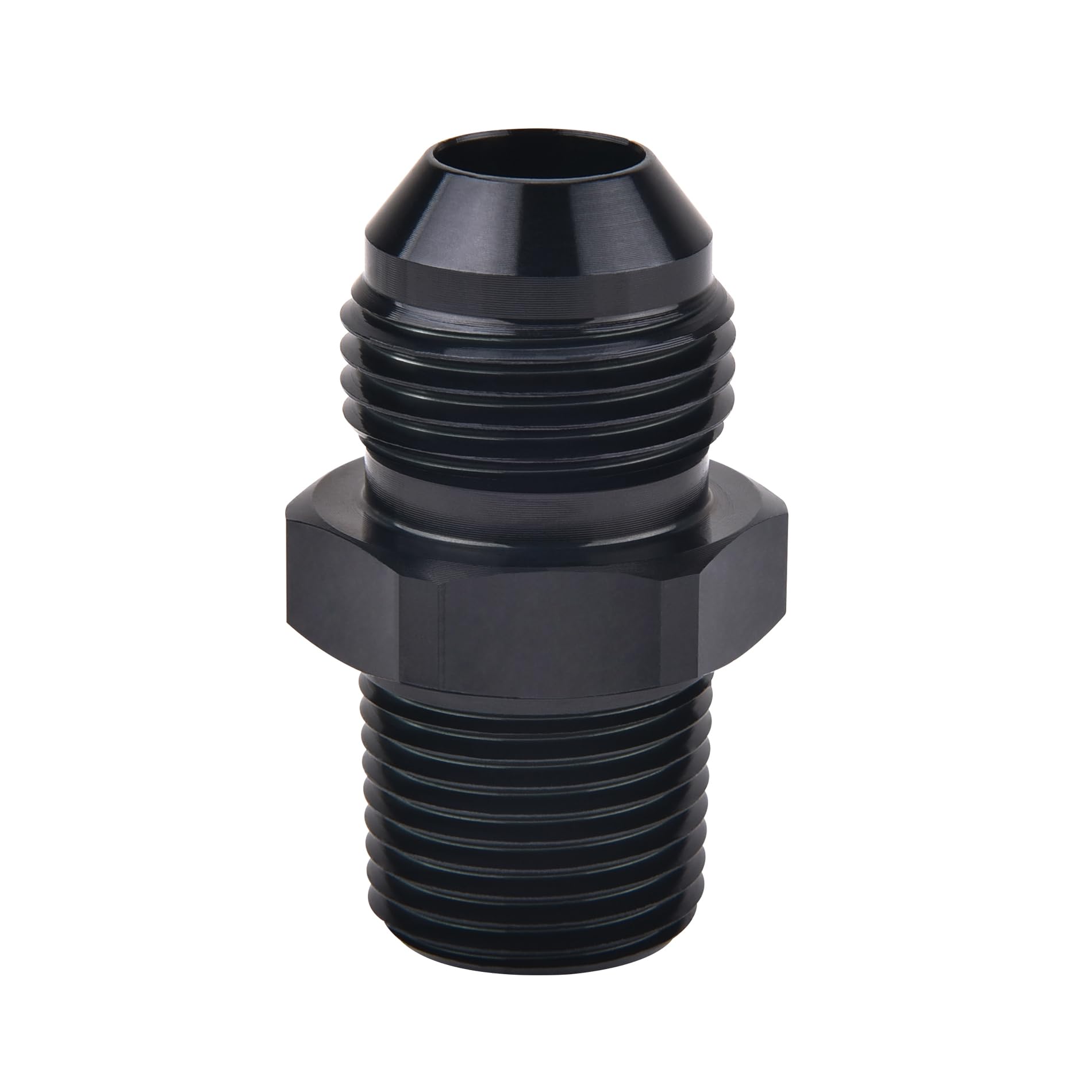 Evil Energy 10An Male Flare To 1/2'' Npt Pipe Fitting Adapter Aluminum Straight Black