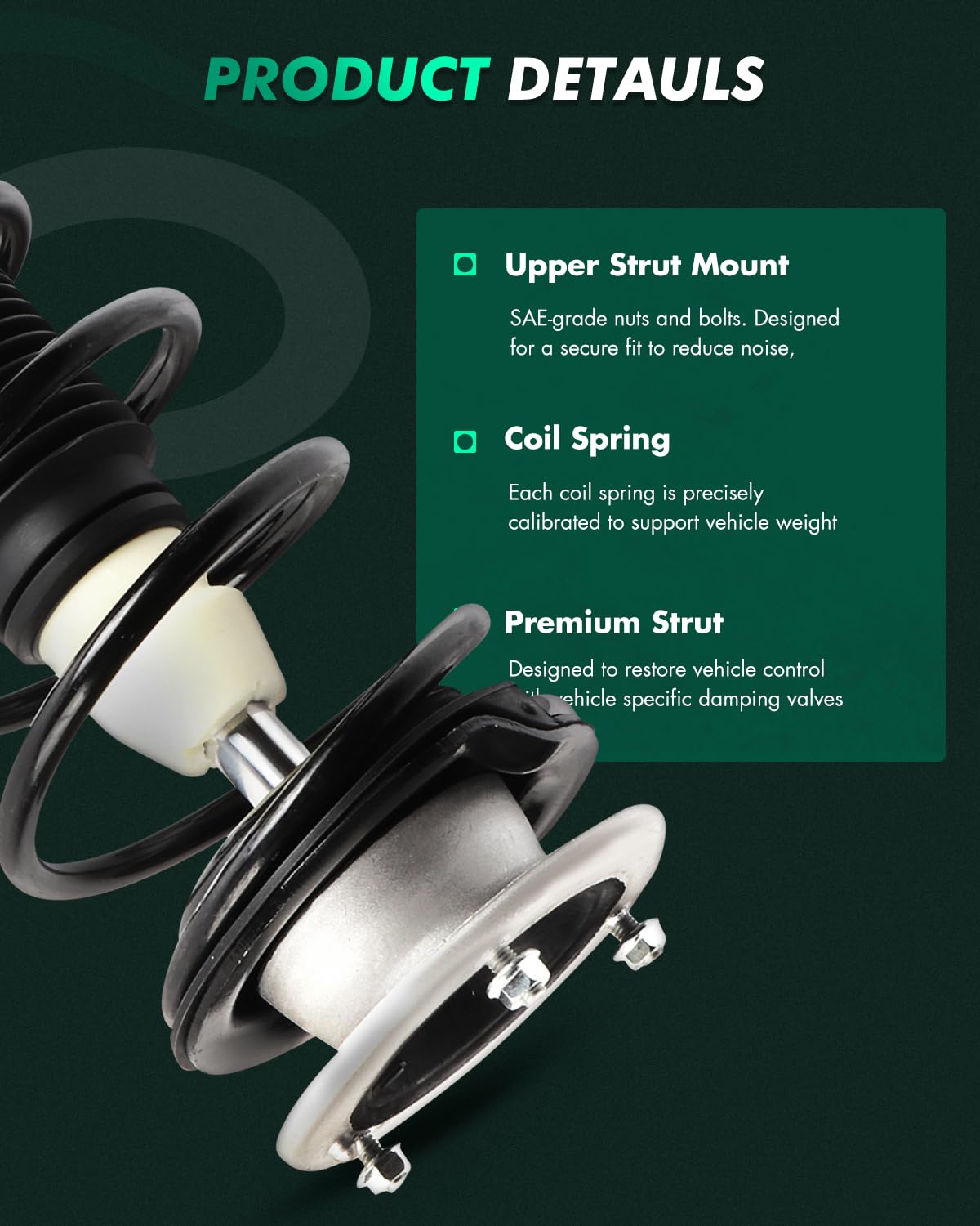 Scitoo Complete Strut Coil Spring Assembly Replacement Struts Shocks Fit For 2008-2013 For Bmw 128I/135I 2006 For Bmw 325I/ 330I