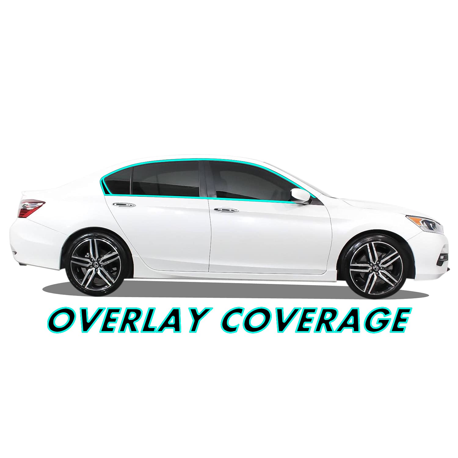 Slickmod Chrome Delete Blackout Vinyl Overlay For 2013-2017 Honda Accord Sedan Window Trim (Gloss Black)