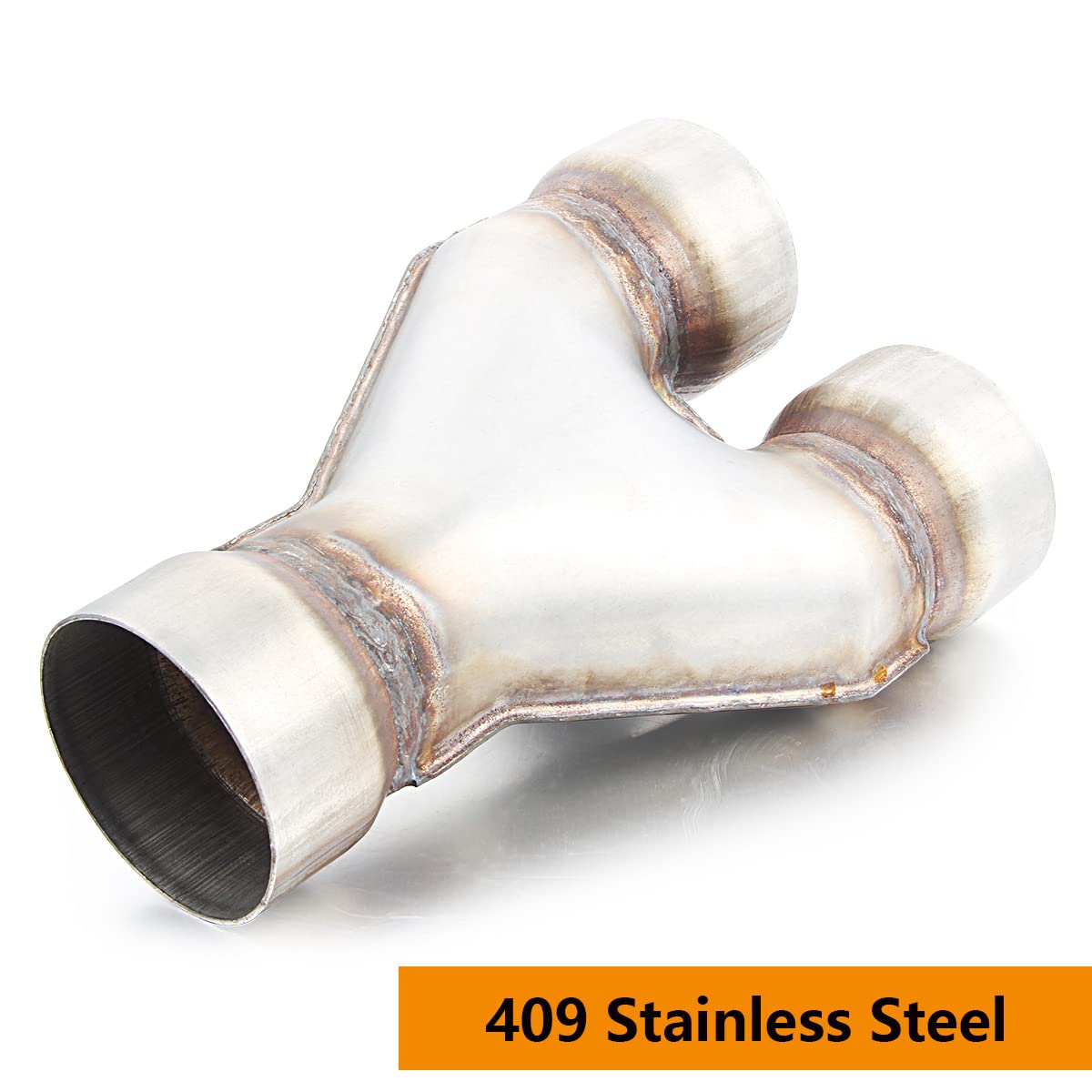 Exhaust Y Pipe 3'' Inlet, A-Karck 3'' Outlet Y Pipe Create Dual Exhausts Withstands High Temperatures