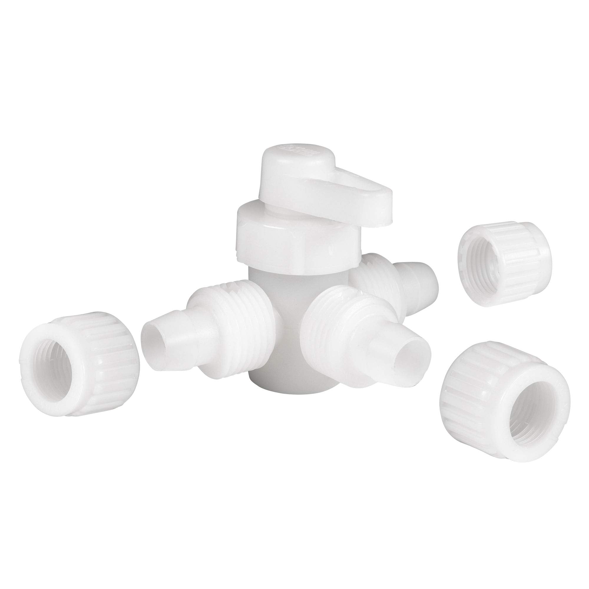 Recpro Rv Plumbing Hardware | 06910 | 3-Way 1/2'' Compression Fitting Directional/Bypass Valve | Pex Pipe/Tubing Fittings (2 Fit