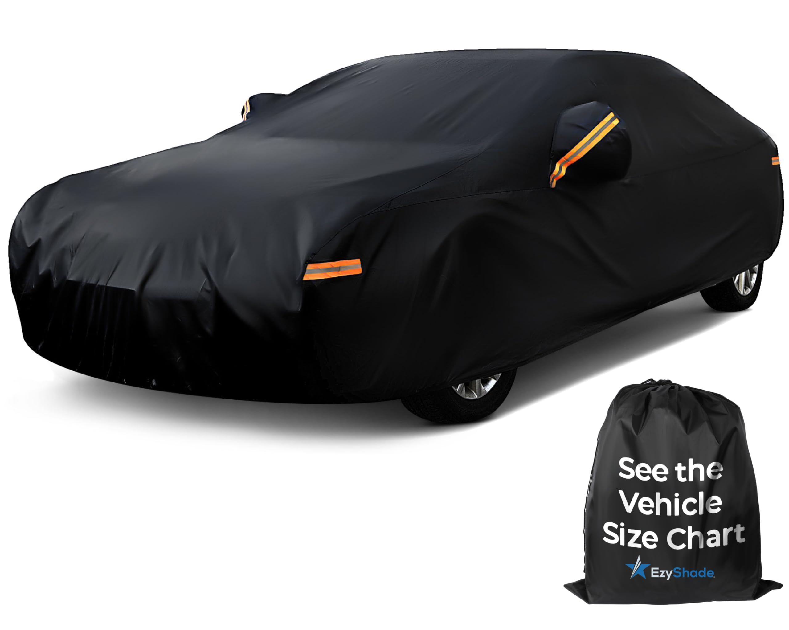 Ezyshade 10-Layer Car Cover Waterproof All Weather - See Vehicle Size-Chart - Car Covers For Automobiles & Car Snow Cover - Full