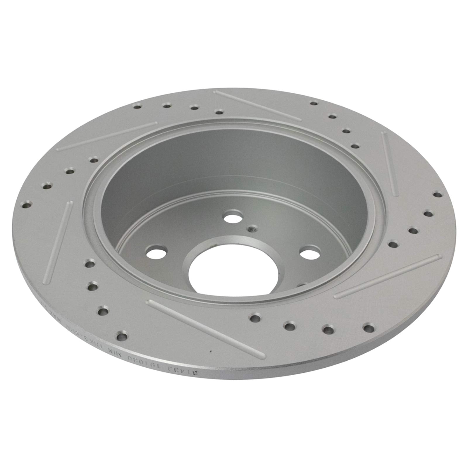 Trq Rear Performance Brake Rotors Set Solid Premium G-Coated Cross Drilled & Slotted Compatible With 2007-2012 Lexus Es350 2008-