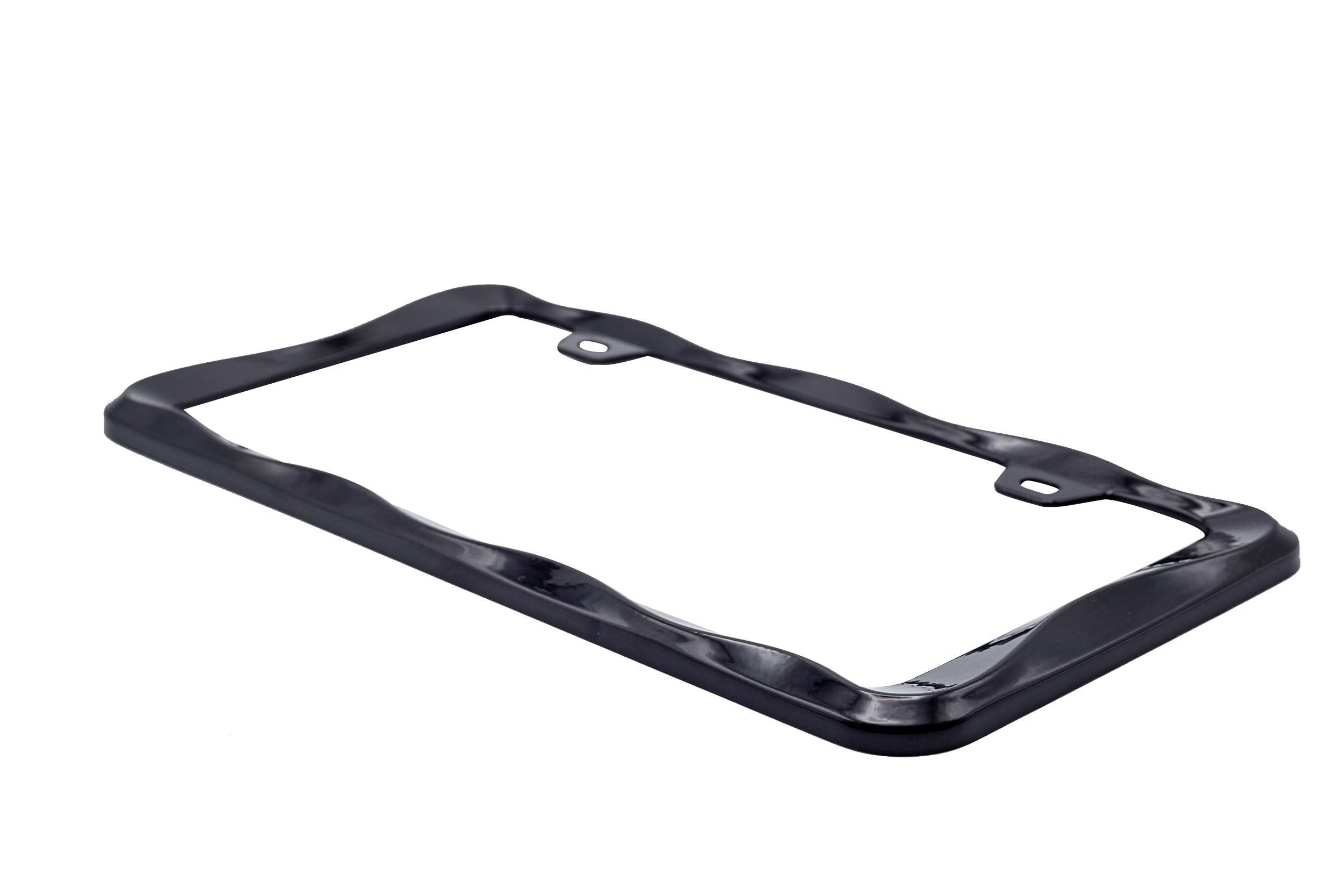 Creathome 3D Curly Wave Pattern Shining Red License Plate Frame From Pure Zinc Alloy Metal