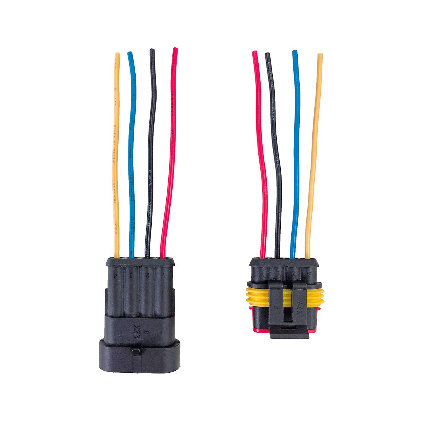 ZoneLiStore 4 Pin Way Waterproof Electrical Wire Connector Plug Automotive Wire Connectors Plug with Wire AWG Marine Pack of 10