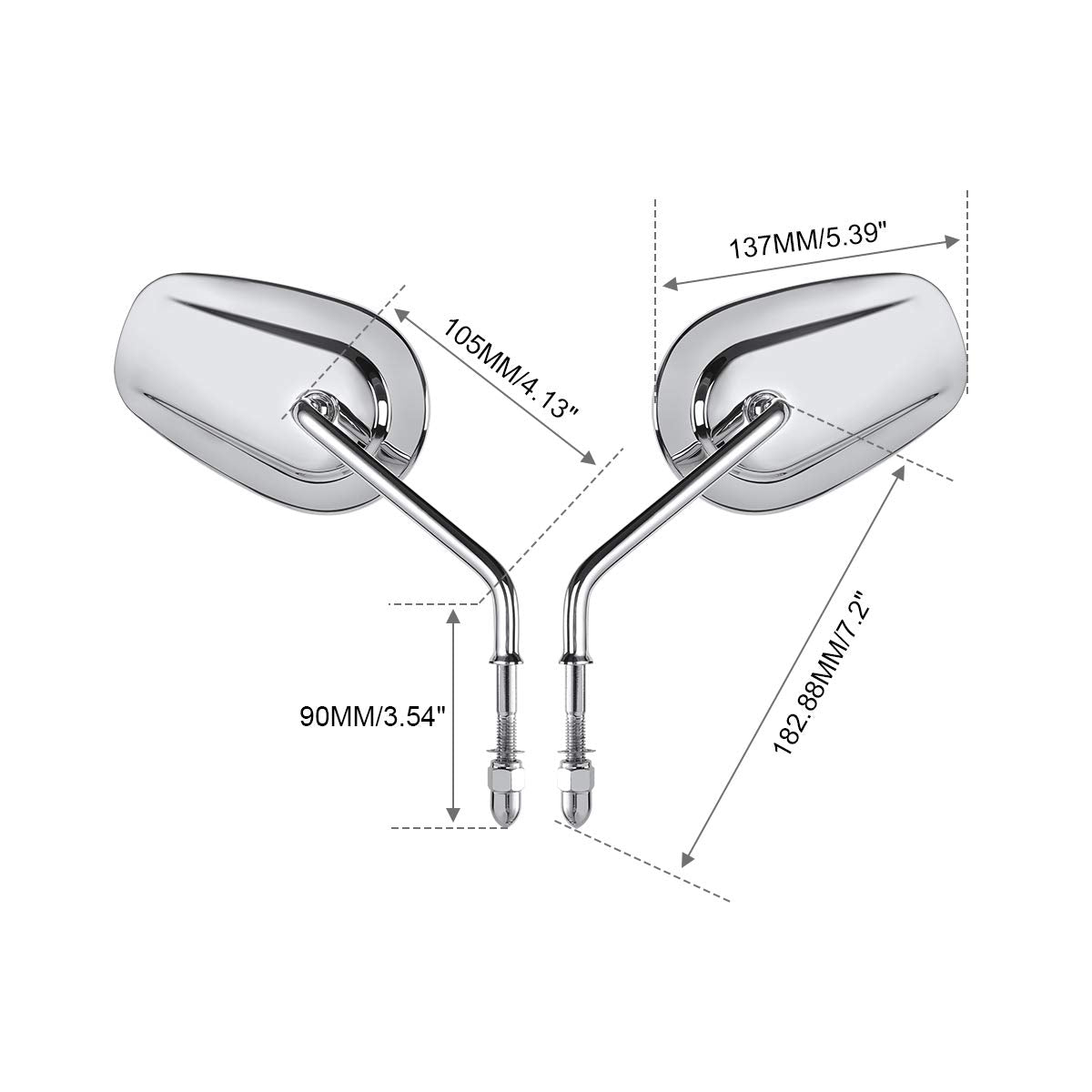 Slmoto Chrome Rearview Mirrors Fit For Harley Touring Flht Flhr Road King Flhtc Classic Sportster Xl 1200 883 Flstc Flstf