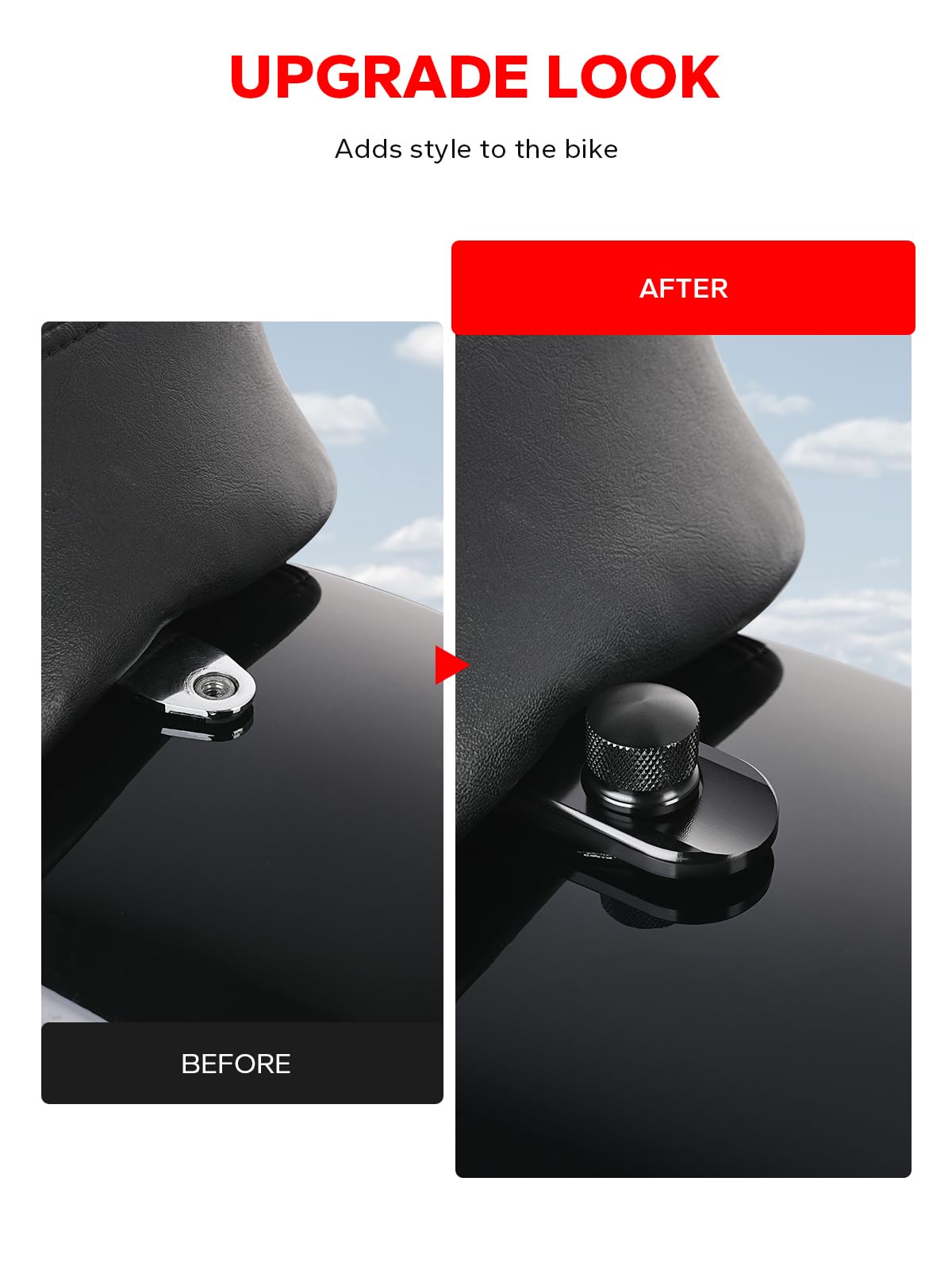 Amazicha Black Seat Bolt Tab Screw Mount Knob Cover Fit For Harley Touring 1996-2024