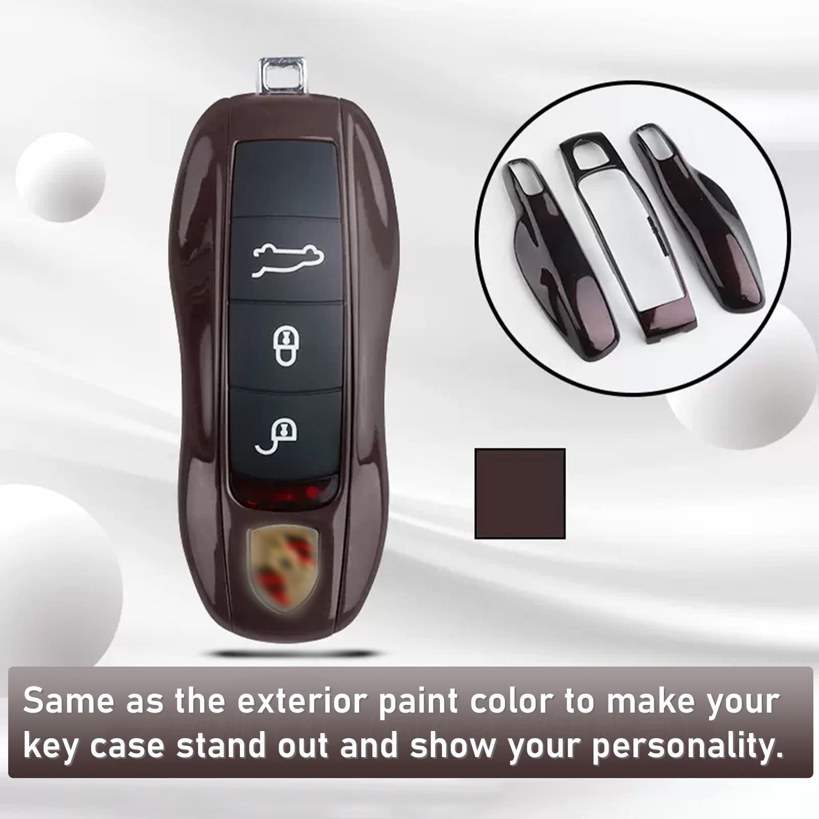 Jaronx Compatible With Porsche Key Fob Cover, Key Cover Compatible With Porsche Cayenne Panamera Macan Cayman 911 Key Fob Cover Key Shell Compatible With Porsche Key Accessories (Amethyst Metallic)