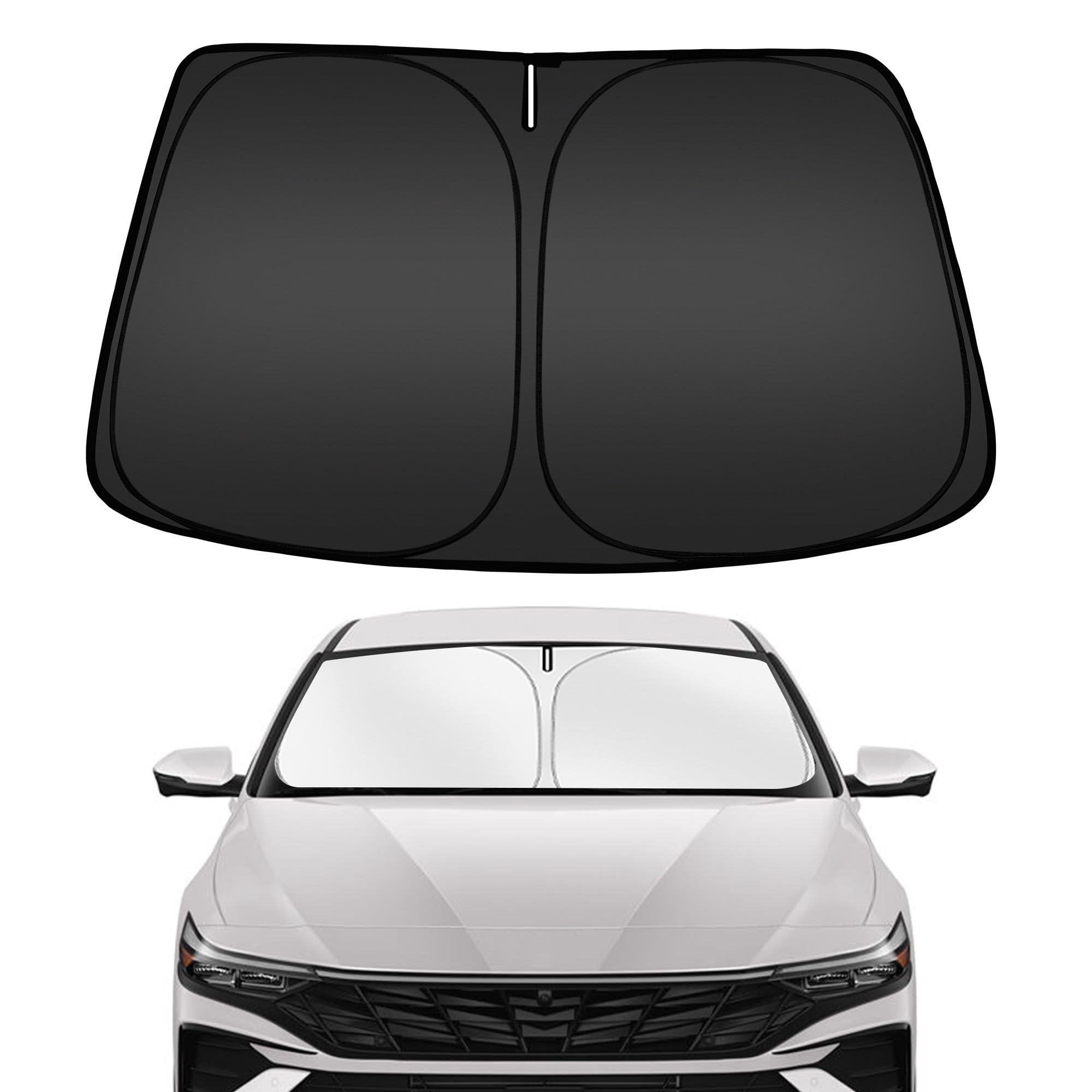Arismotor Windshield Sun Shade For H-Yundai Elantra 2021-2025, Custom Fit Foldable Front Window Sunshade Sun Visor Protector, Bl