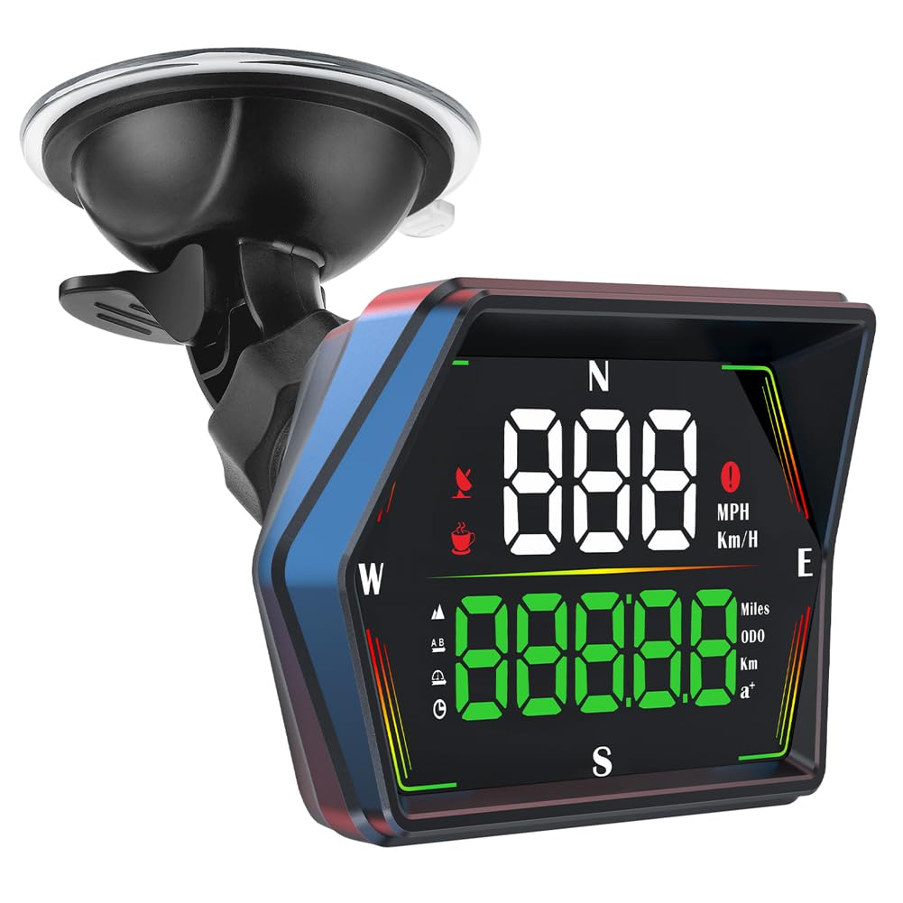 HUD Heads Up Display for Cars 2025 New Universal Digital GPS Speedometer LED Display with MPH Speed Compass Overspeed Alarm Fati