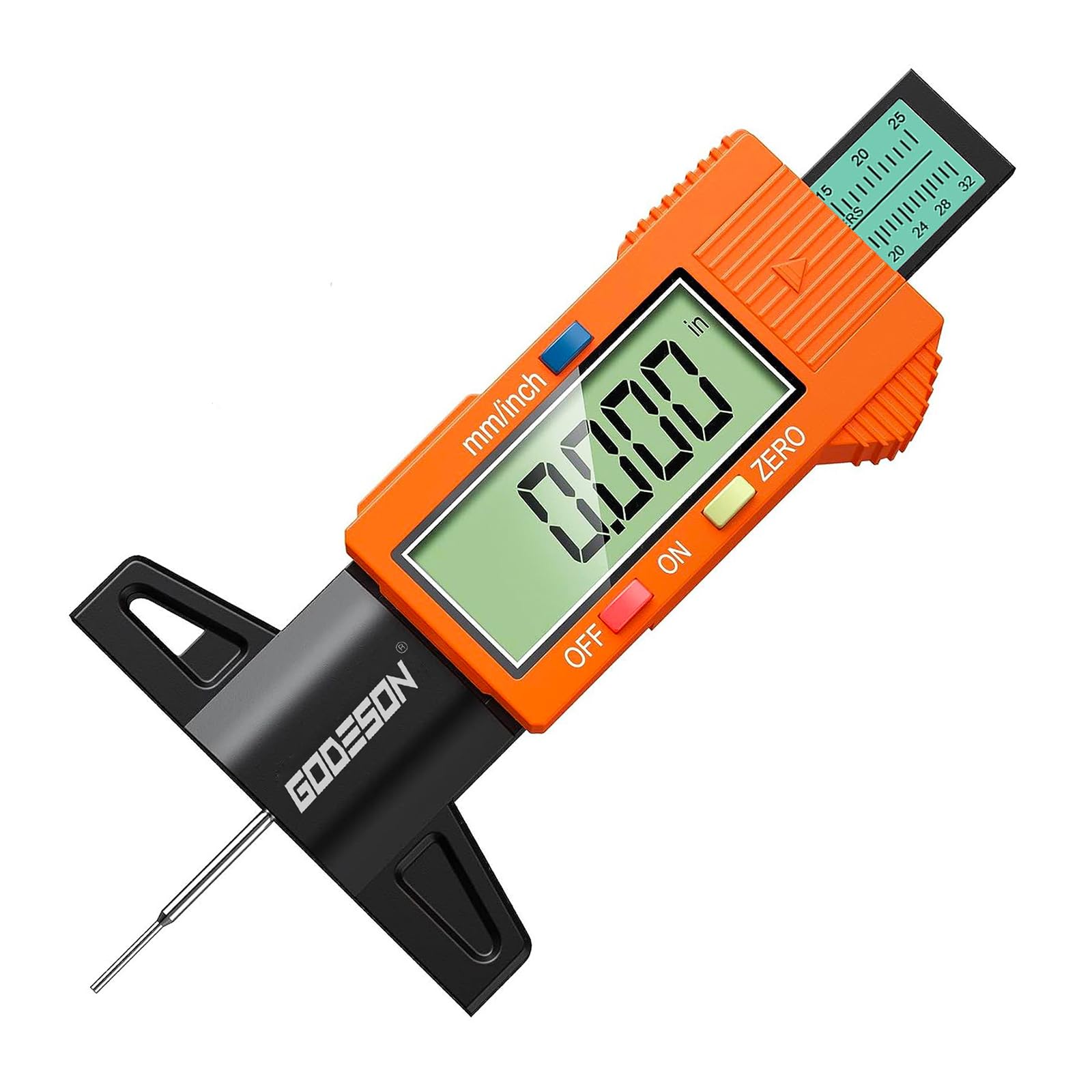 GODESON Tire Tread Depth Gauge,Digital Tire Tread Depth Gauge with Color-Coded Bar,Tread Depth Gauge in 1 Inch/25.4 mm,Tire Dept