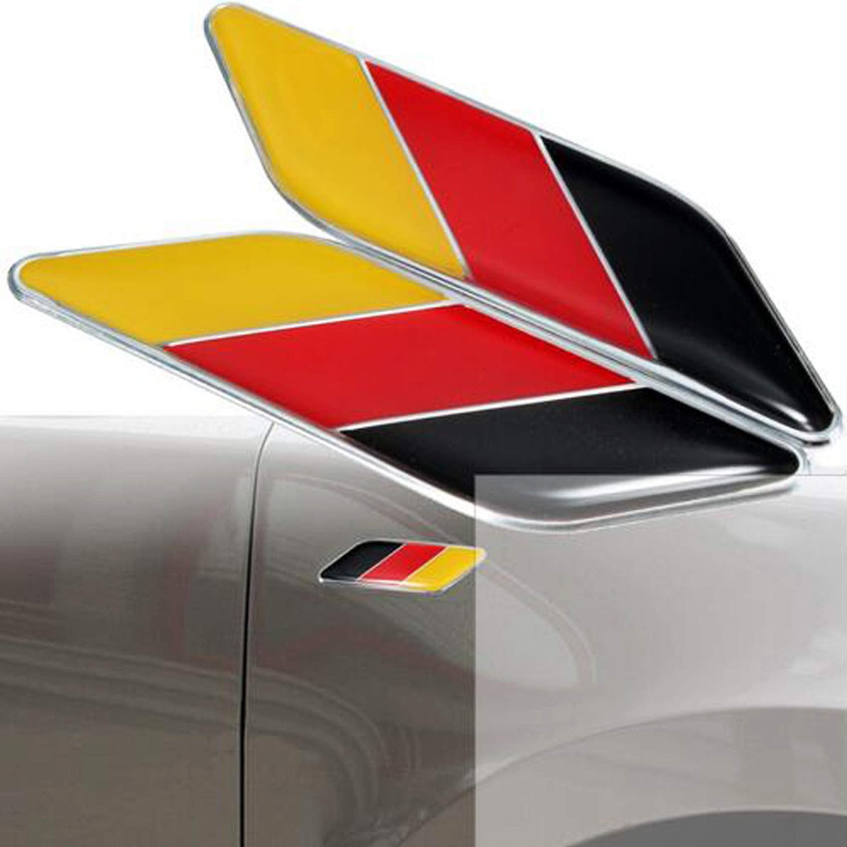 Dsycar 2Pcs/Pair 3D Germany Flag Car Emblem Badge Fit Germany Car Body German Flag Car Sticker Decal Bumper Emblem Automotive Decals