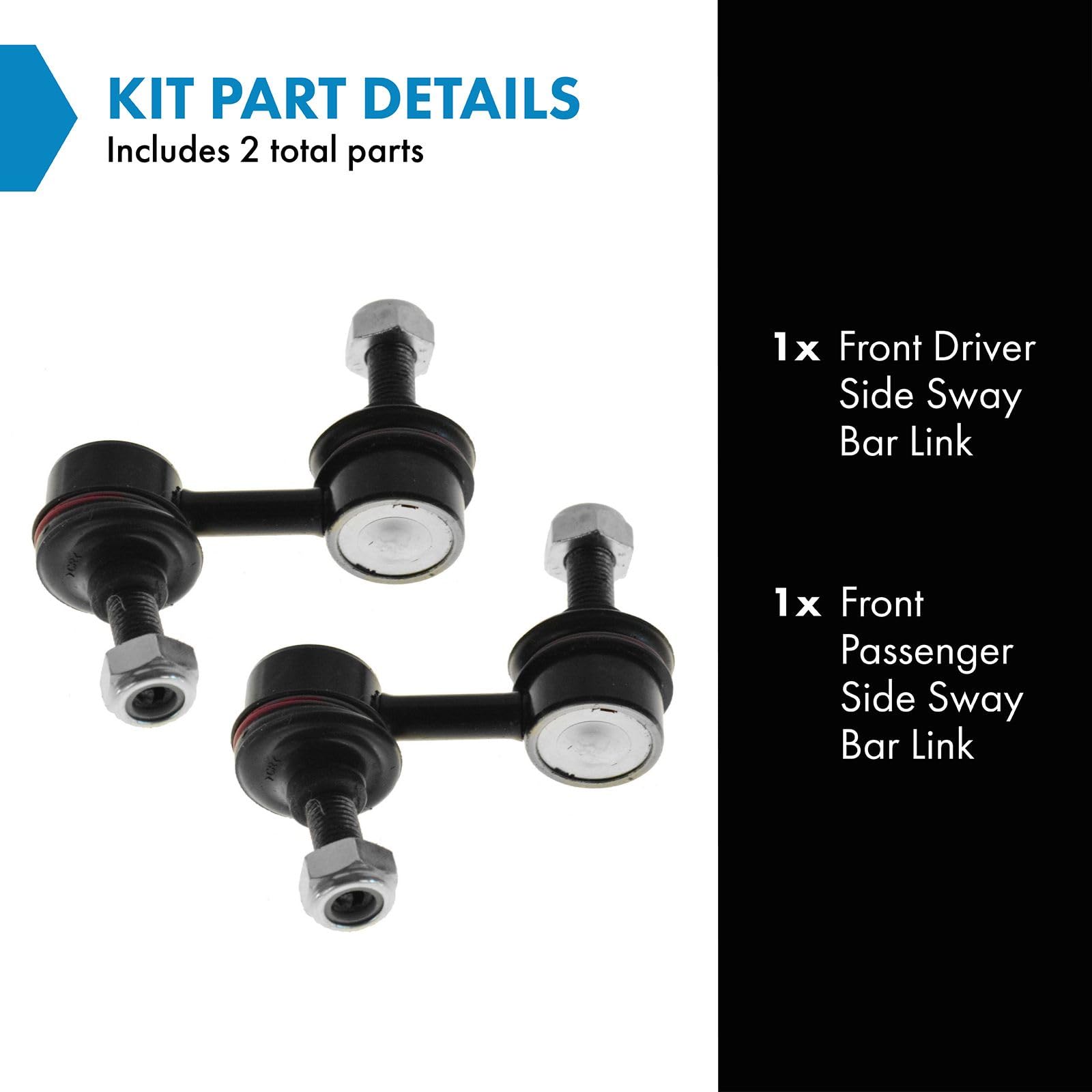 Trq Front Sway Bar Stabilizer Link Set Compatible With 1999-2000 Honda Civic 1997-2001 Cr-V